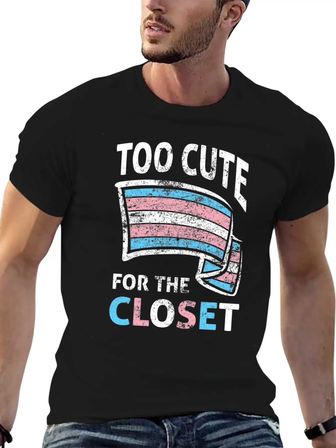 Too Cute For The Closet LGBTQ Transsexual Pride Unisex Casual T-Shirt – Clean Design For Daily Comfort