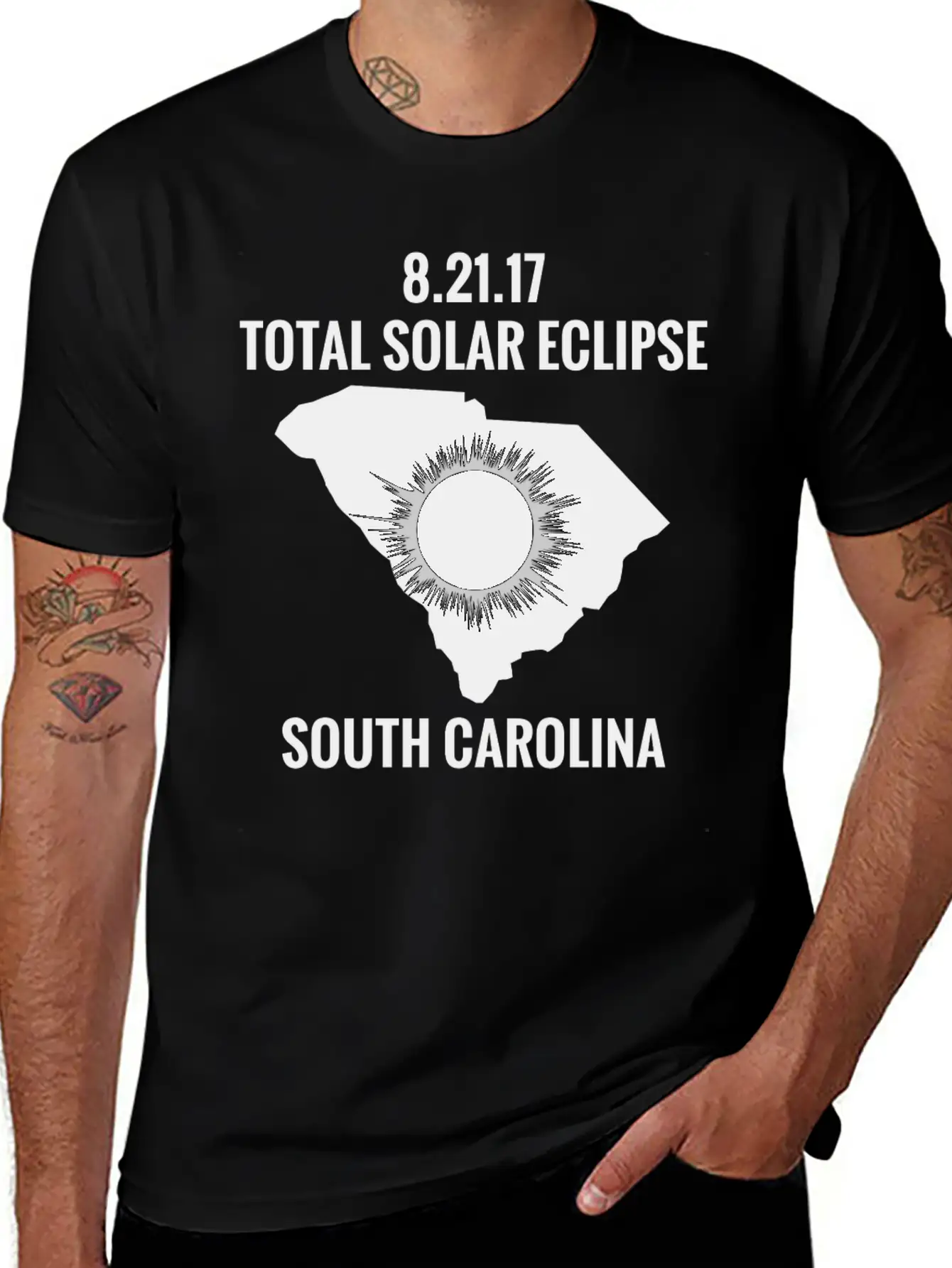 Total Solar Eclipse 2017 South Carolina Unisex Short Sleeve Soft Cotton T-Shirt – Casual Everyday Wear