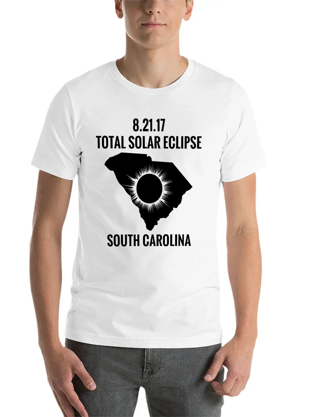 Total Solar Eclipse 2017 South Carolina Unisex Short Sleeve Soft Cotton T-Shirt – Casual Everyday Wear