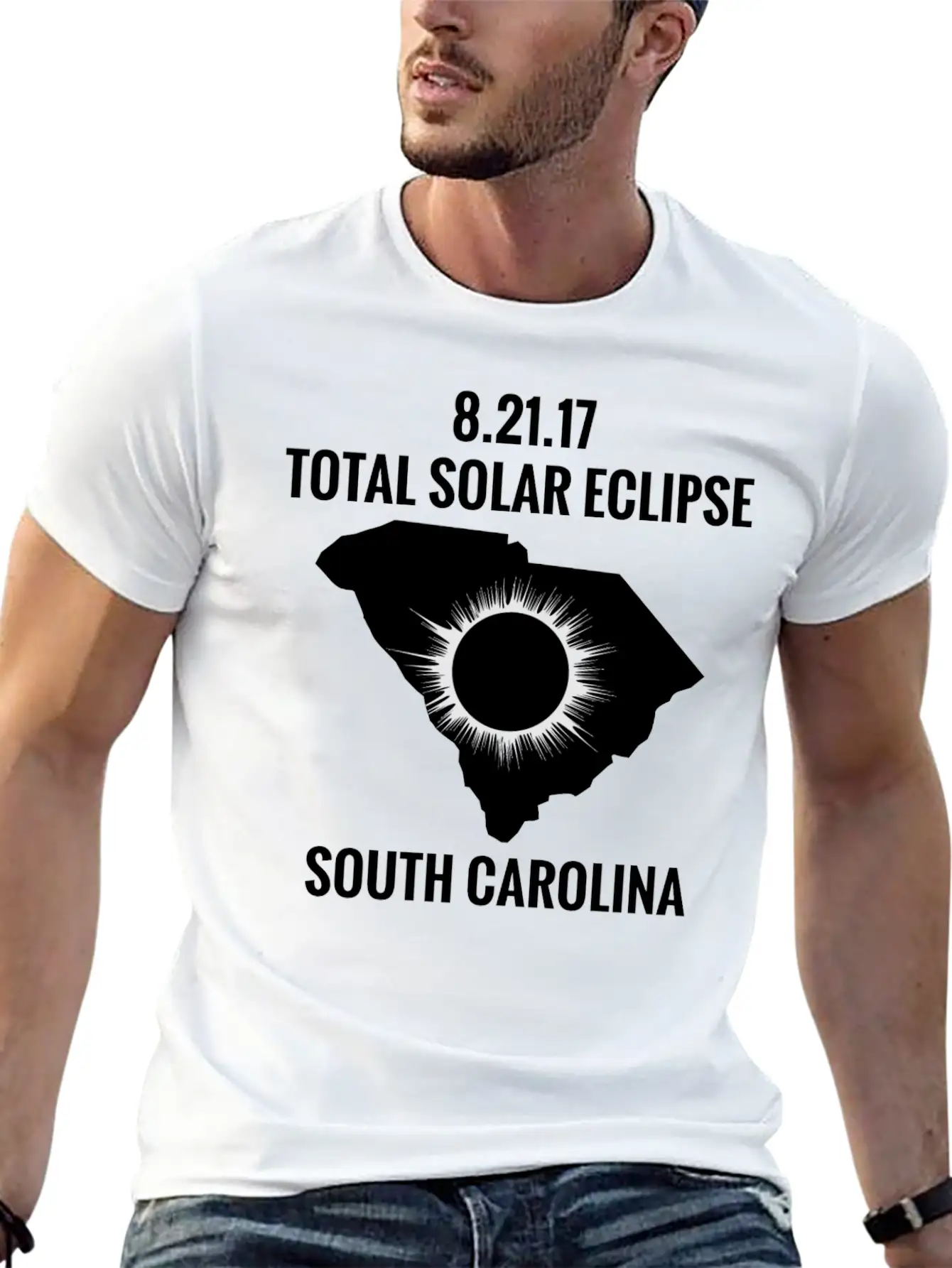 Total Solar Eclipse 2017 South Carolina Unisex Short Sleeve Soft Cotton T-Shirt – Casual Everyday Wear