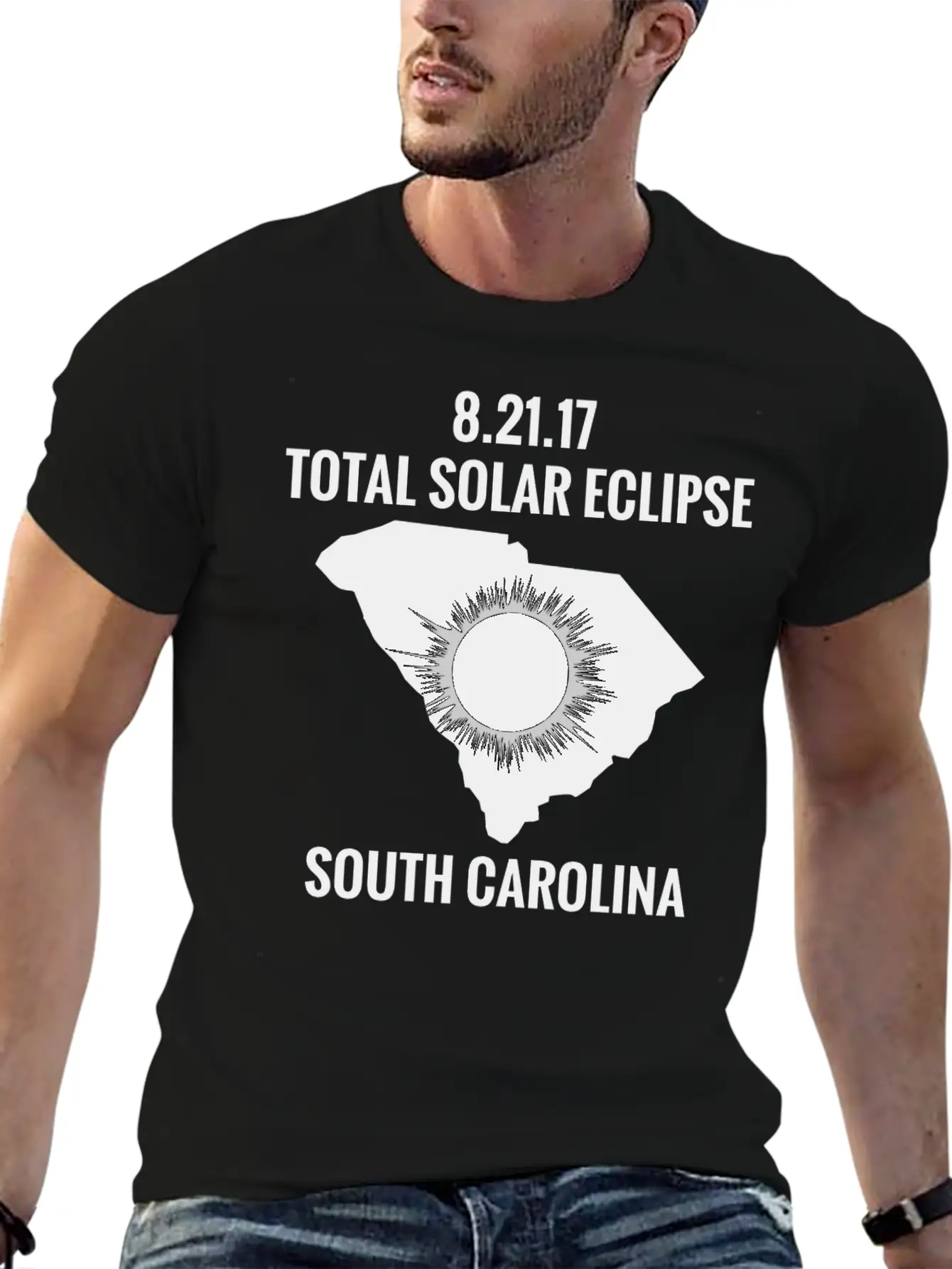 Total Solar Eclipse 2017 South Carolina Unisex Short Sleeve Soft Cotton T-Shirt – Casual Everyday Wear