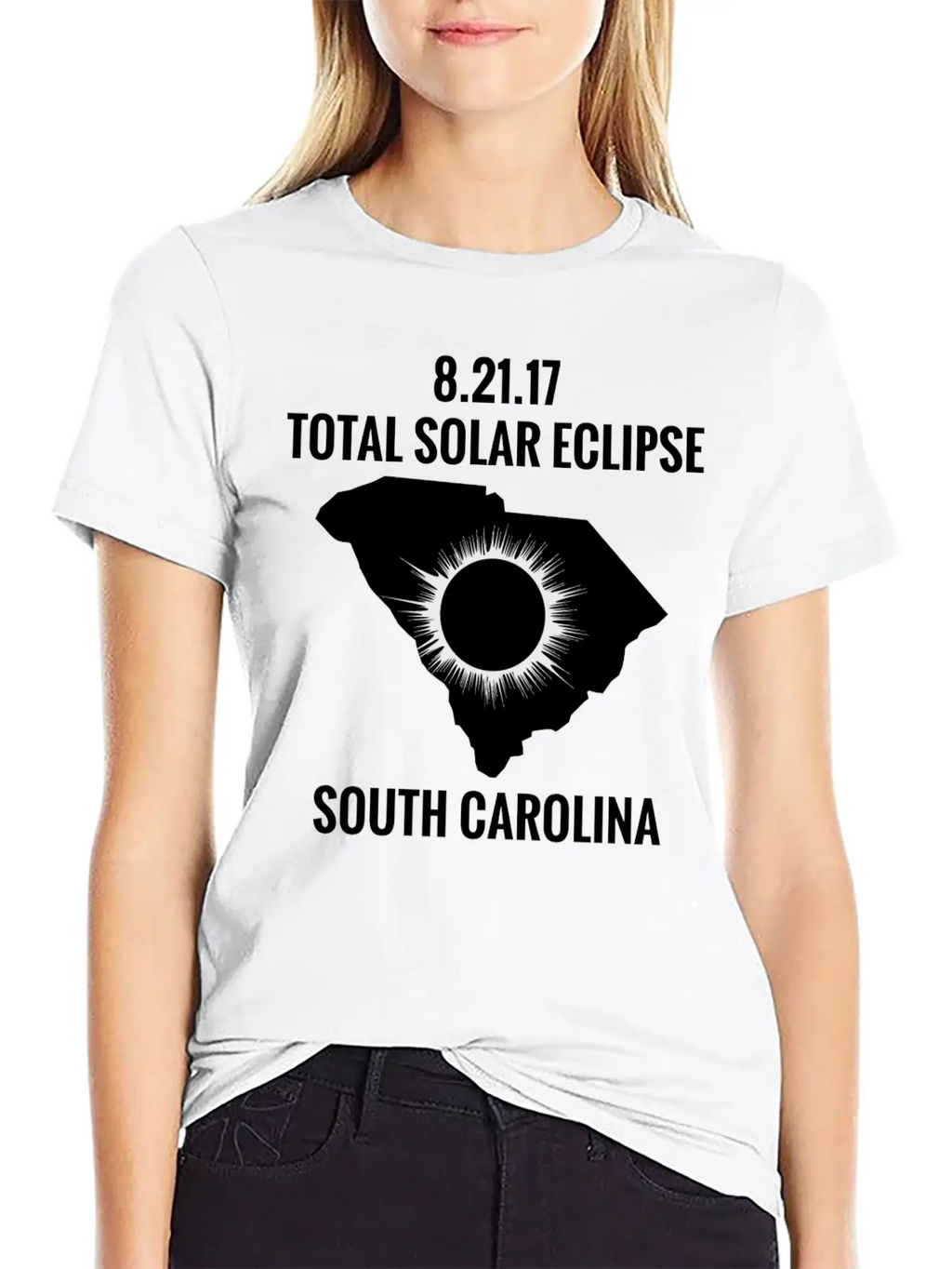 Total Solar Eclipse 2017 South Carolina Unisex Short Sleeve Soft Cotton T-Shirt – Casual Everyday Wear