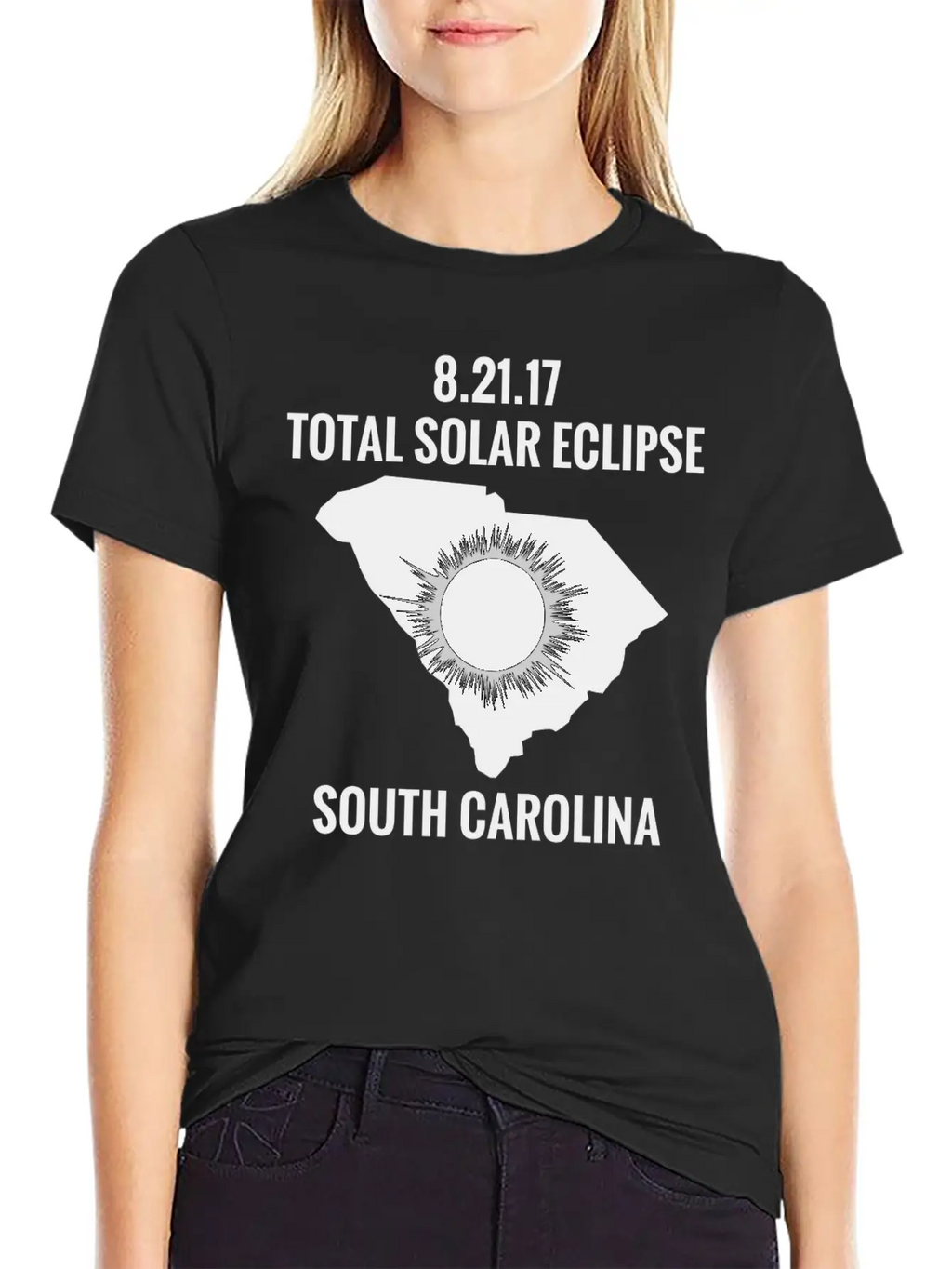 Total Solar Eclipse 2017 South Carolina Unisex Short Sleeve Soft Cotton T-Shirt – Casual Everyday Wear