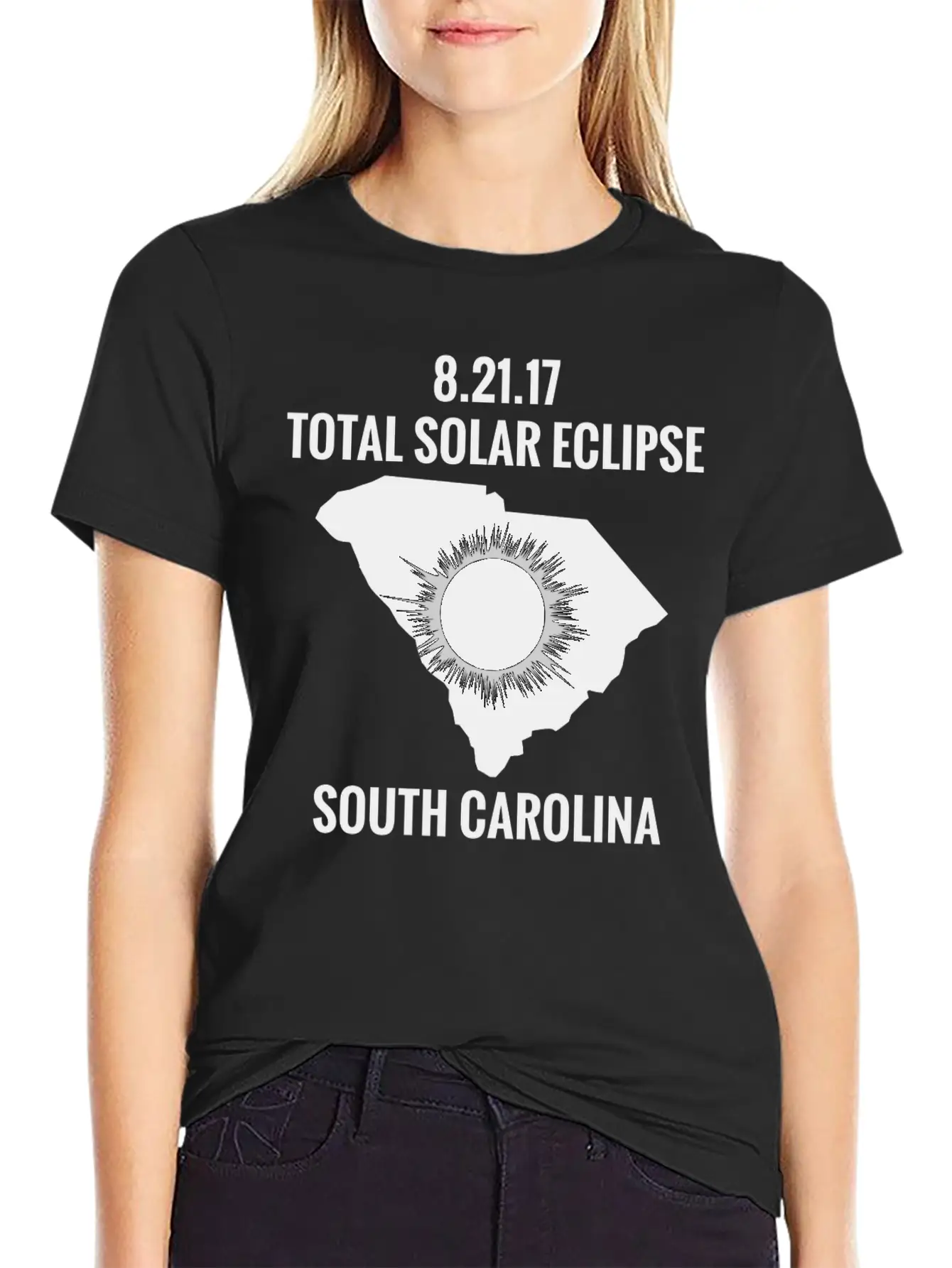 Total Solar Eclipse 2017 South Carolina Unisex Short Sleeve Soft Cotton T-Shirt – Casual Everyday Wear