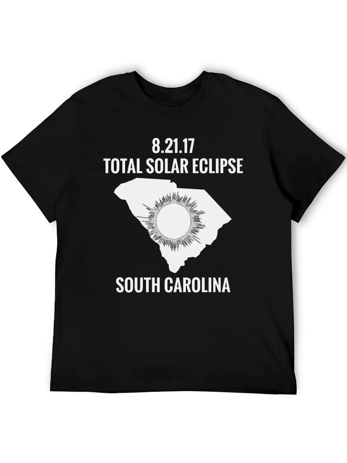 Total Solar Eclipse 2017 South Carolina Unisex Short Sleeve Soft Cotton T-Shirt – Casual Everyday Wear