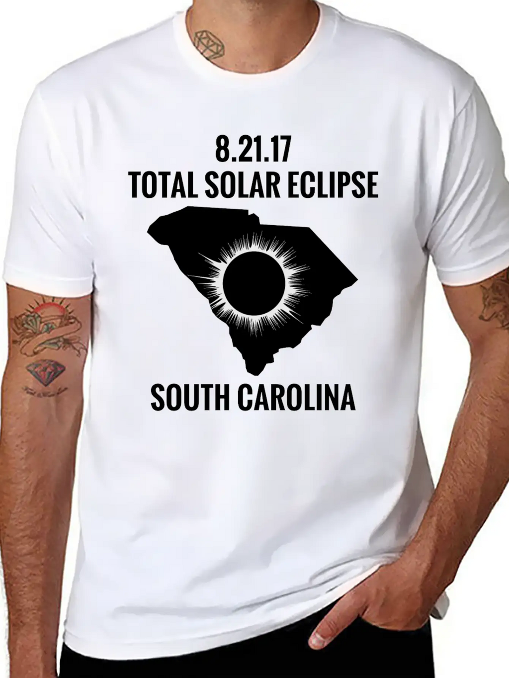 Total Solar Eclipse 2017 South Carolina Unisex Short Sleeve Soft Cotton T-Shirt – Casual Everyday Wear