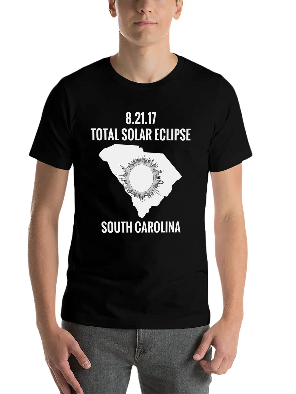 Total Solar Eclipse 2017 South Carolina Unisex Short Sleeve Soft Cotton T-Shirt – Casual Everyday Wear