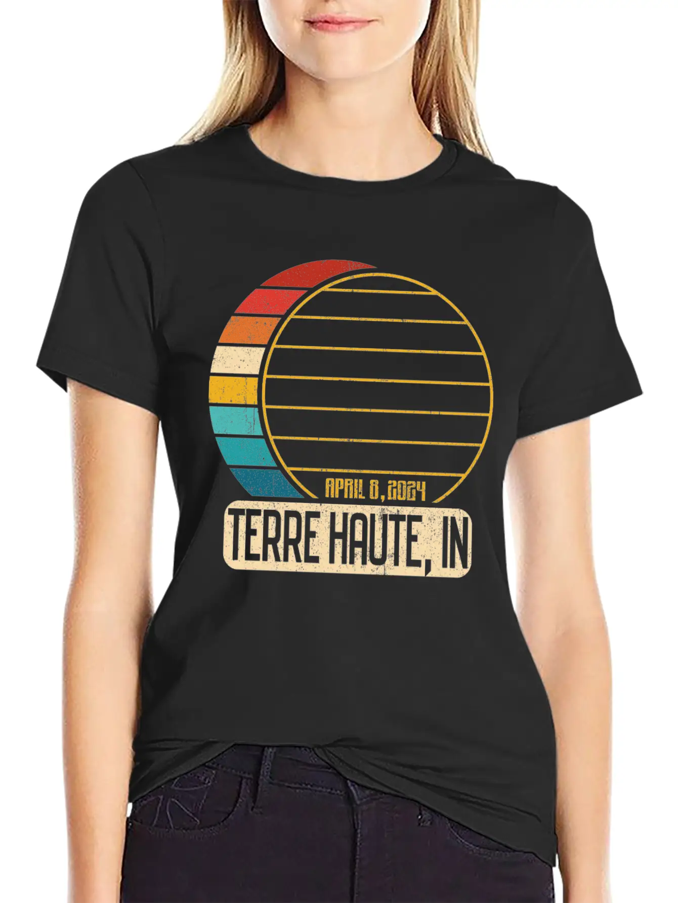 Total Solar Eclipse Indiana Terre Haute 4 28 2024T Unisex Casual T-Shirt – Clean Design For Daily Comfort