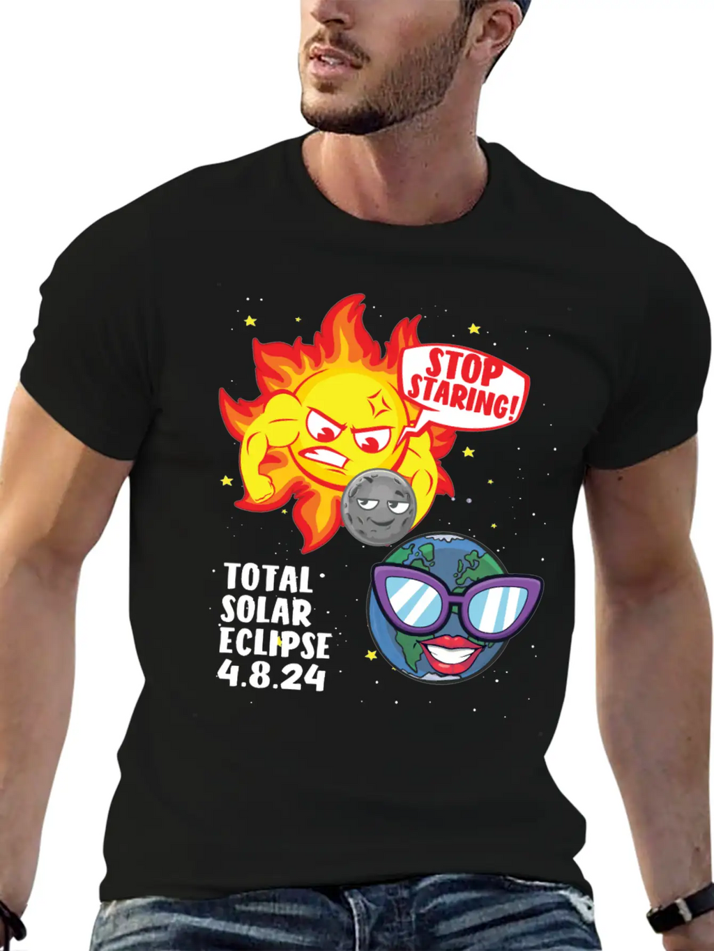 Total Solar Eclipse Stop Staring 4.08.24 Eclipse Unisex Casual T-Shirt – Clean Design For Daily Comfort