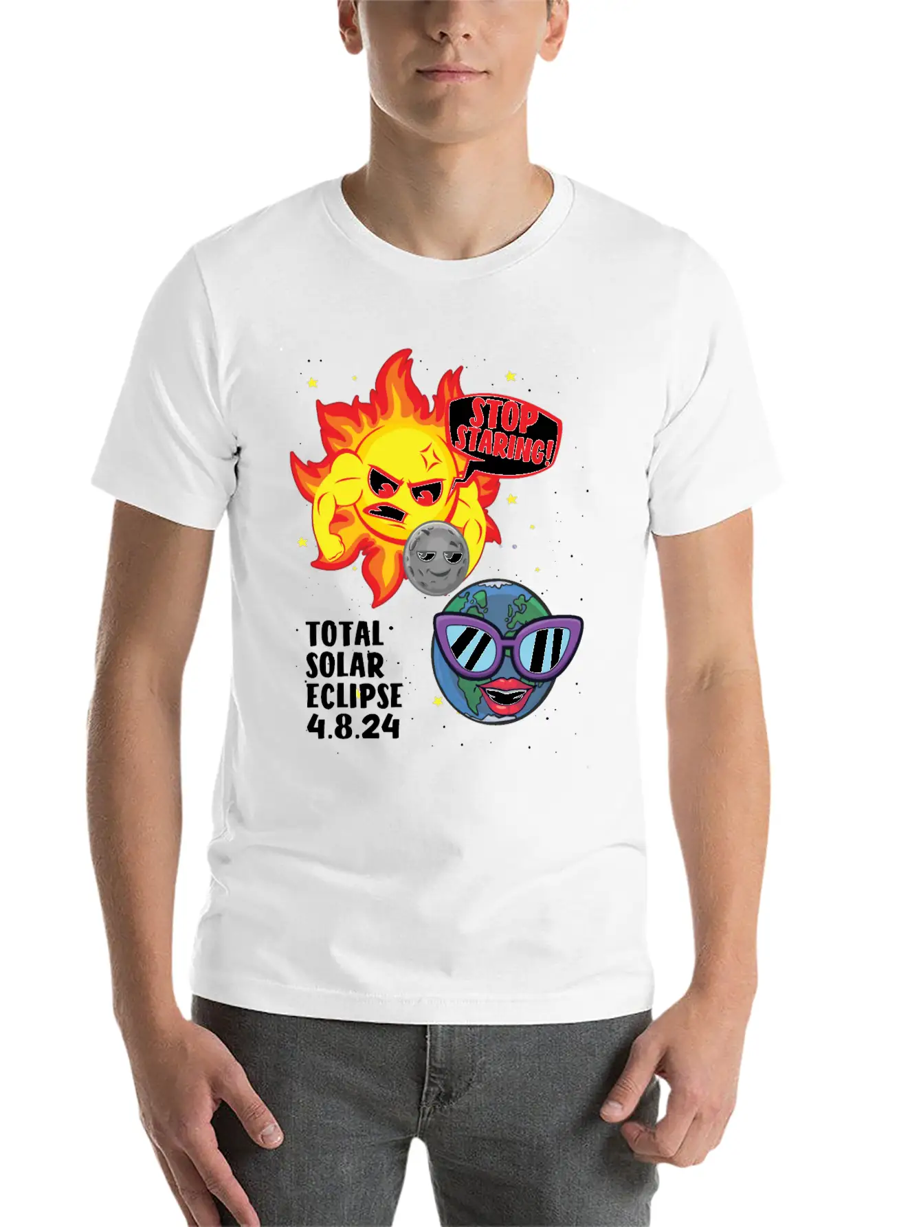 Total Solar Eclipse Stop Staring 4.08.24 Eclipse Unisex Casual T-Shirt – Clean Design For Daily Comfort