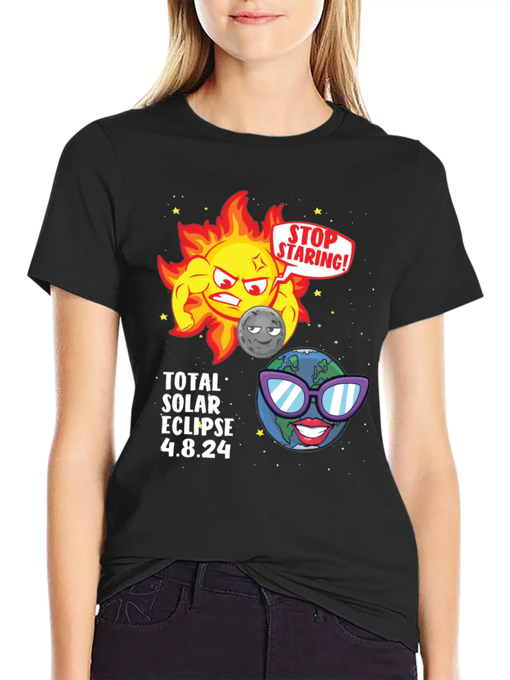 Total Solar Eclipse Stop Staring 4.08.24 Eclipse Unisex Casual T-Shirt – Clean Design For Daily Comfort
