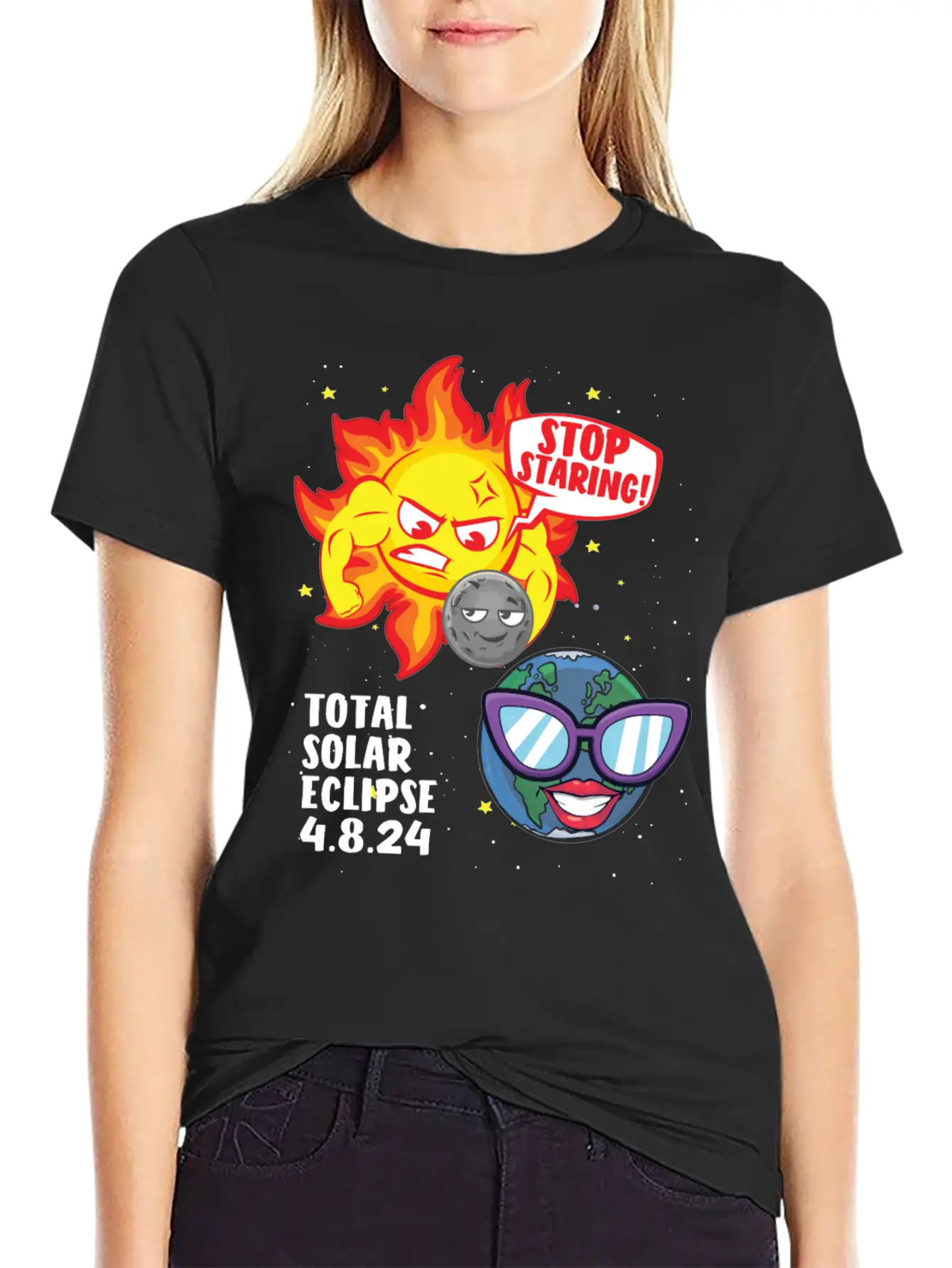 Total Solar Eclipse Stop Staring 4.08.24 Eclipse Unisex Casual T-Shirt – Clean Design For Daily Comfort