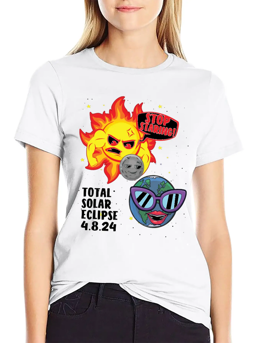 Total Solar Eclipse Stop Staring 4.08.24 Eclipse Unisex Casual T-Shirt – Clean Design For Daily Comfort