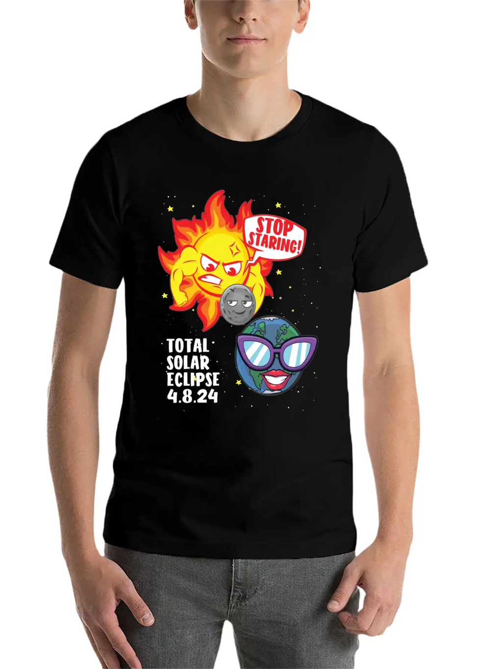 Total Solar Eclipse Stop Staring 4.08.24 Eclipse Unisex Casual T-Shirt – Clean Design For Daily Comfort