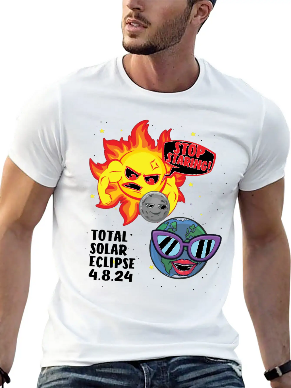 Total Solar Eclipse Stop Staring 4.08.24 Eclipse Unisex Casual T-Shirt – Clean Design For Daily Comfort