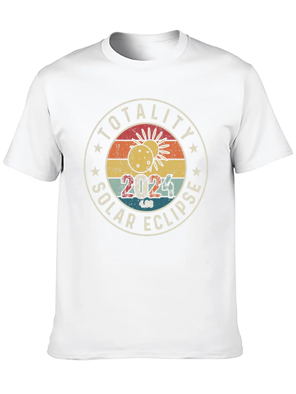 Totality Solar Eclipse 2024 America Retro Casual Graphic T-Shirt – Simple And Comfortable Daily Wear