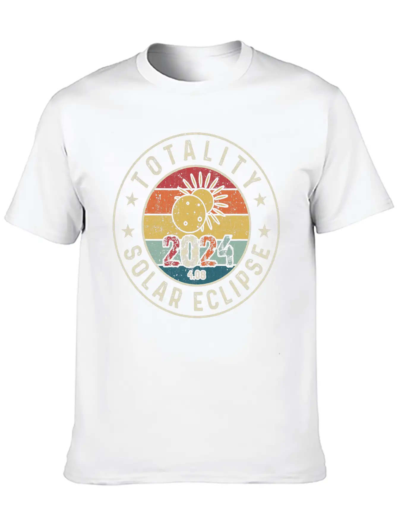 Totality Solar Eclipse 2024 America Retro Casual Graphic T-Shirt – Simple And Comfortable Daily Wear