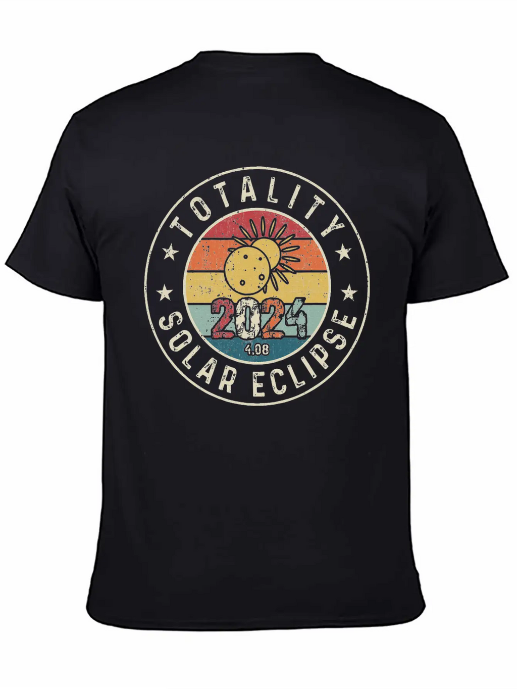 Totality Solar Eclipse 2024 America Retro Casual Graphic T-Shirt – Simple And Comfortable Daily Wear