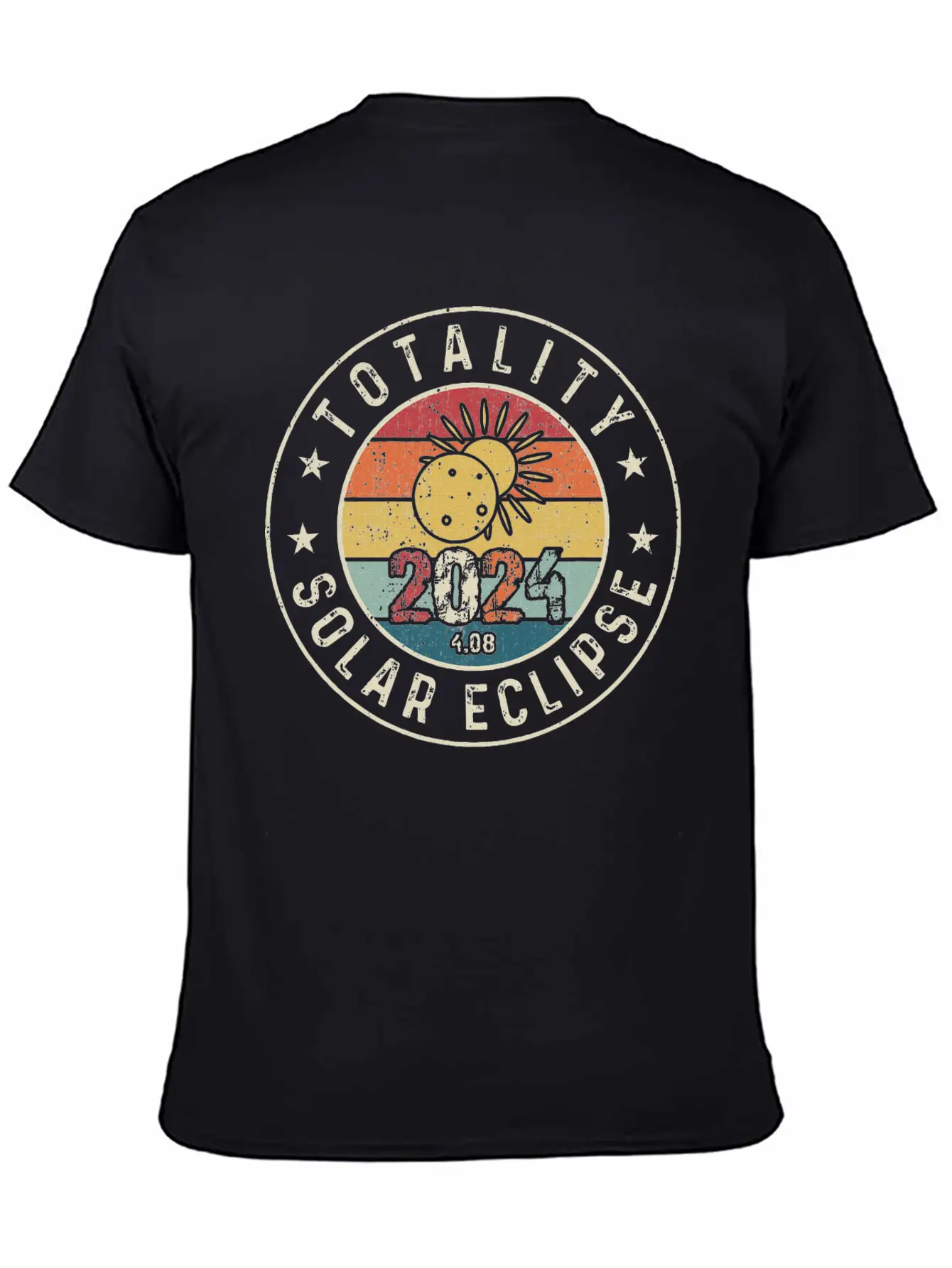 Totality Solar Eclipse 2024 America Retro Casual Graphic T-Shirt – Simple And Comfortable Daily Wear