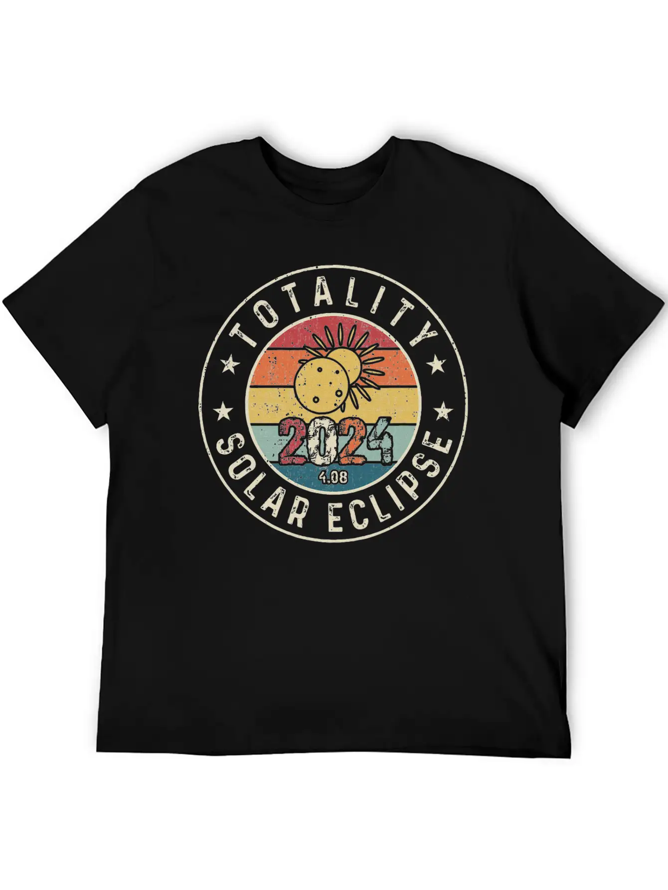 Totality Solar Eclipse 2024 America Retro Casual Graphic T-Shirt – Simple And Comfortable Daily Wear