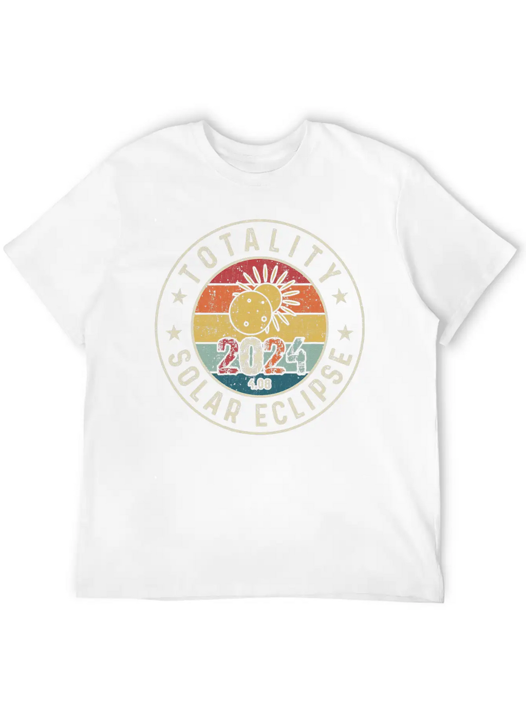 Totality Solar Eclipse 2024 America Retro Casual Graphic T-Shirt – Simple And Comfortable Daily Wear
