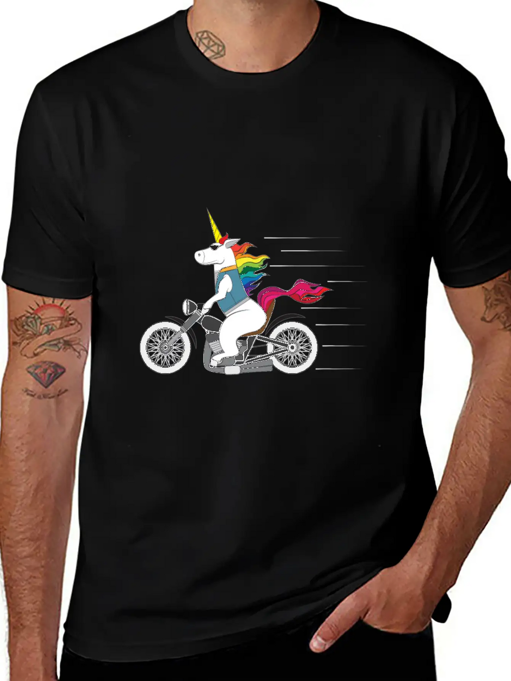 Tough Unicorn Biker Motorcycle Trending Gift Casual Graphic T-Shirt – Simple And Comfortable Daily Wear