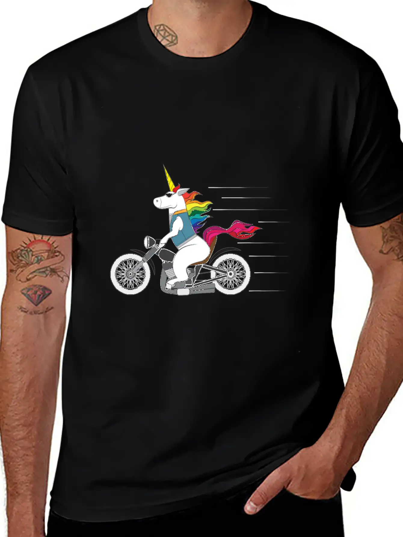 Tough Unicorn Biker Motorcycle Trending Gift Casual Graphic T-Shirt – Simple And Comfortable Daily Wear