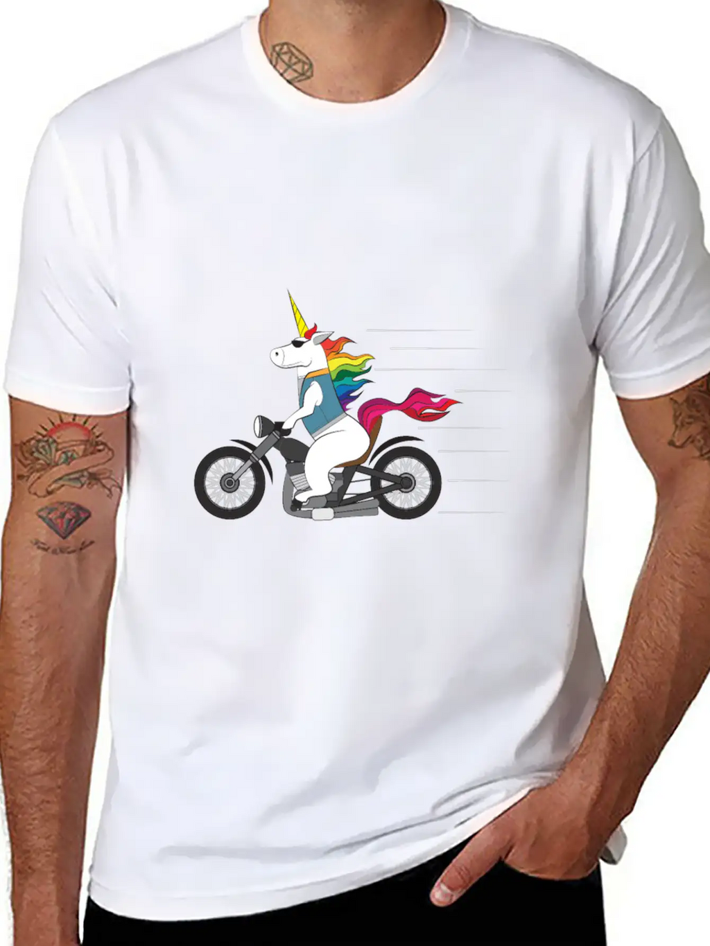 Tough Unicorn Biker Motorcycle Trending Gift Casual Graphic T-Shirt – Simple And Comfortable Daily Wear