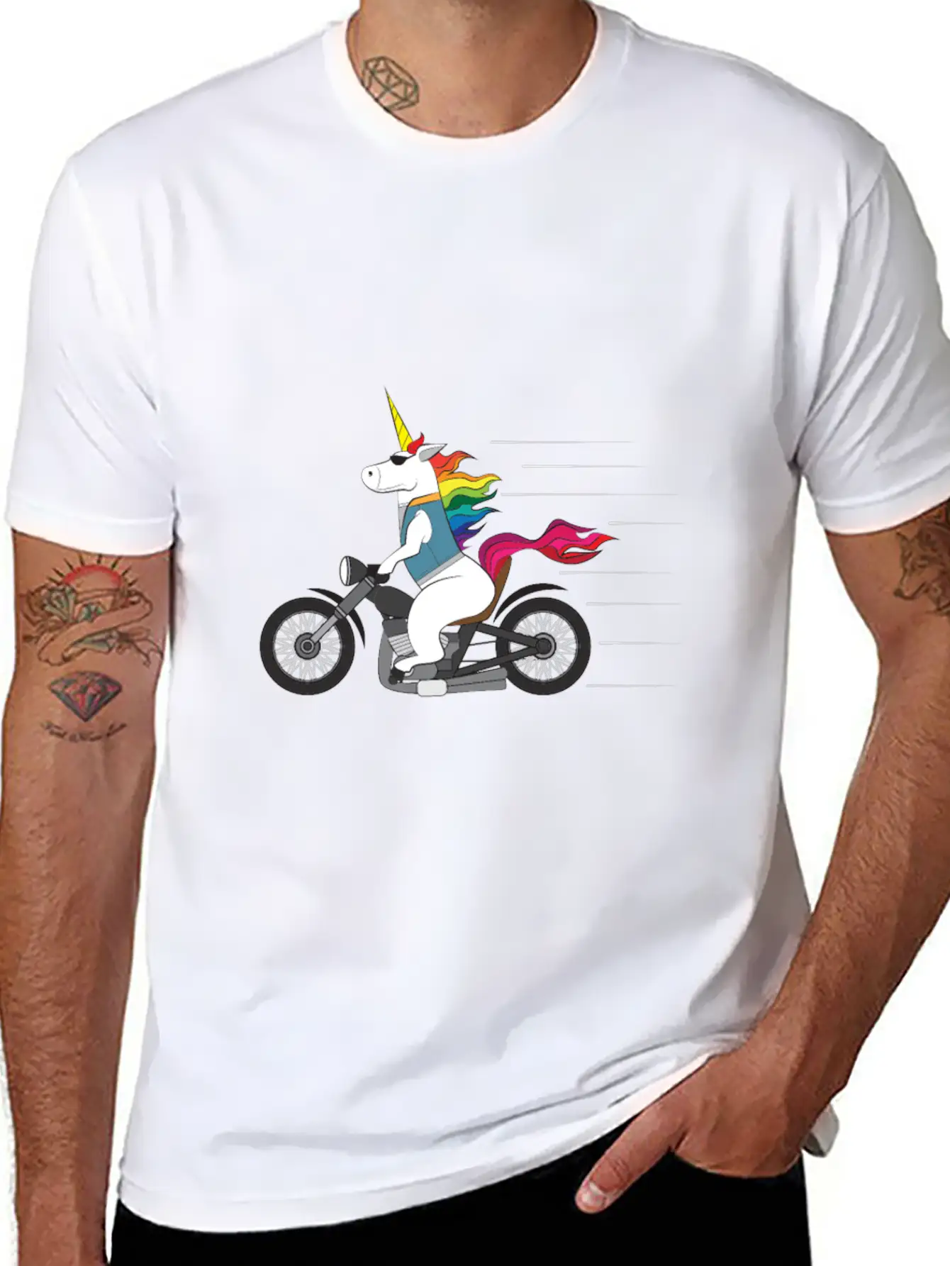 Tough Unicorn Biker Motorcycle Trending Gift Casual Graphic T-Shirt – Simple And Comfortable Daily Wear