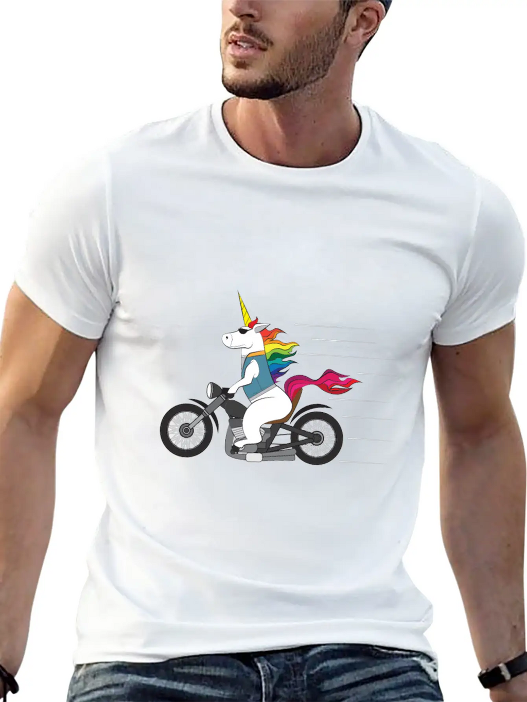 Tough Unicorn Biker Motorcycle Trending Gift Casual Graphic T-Shirt – Simple And Comfortable Daily Wear
