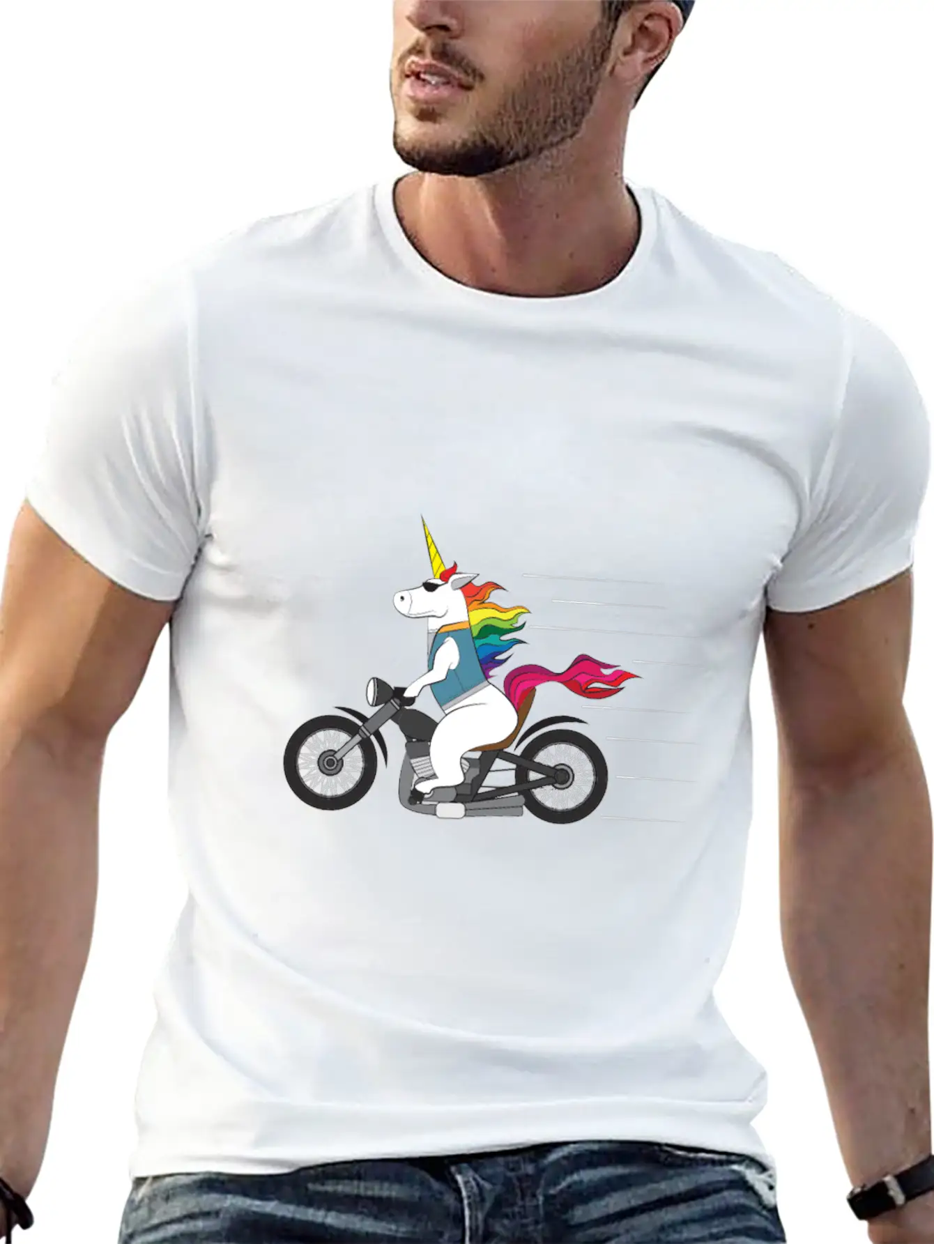 Tough Unicorn Biker Motorcycle Trending Gift Casual Graphic T-Shirt – Simple And Comfortable Daily Wear