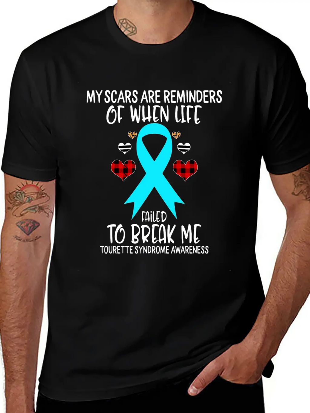 Tourette Syndrome Awareness Warrior Scars Reminder Unisex Casual T-Shirt – Clean Design For Daily Comfort