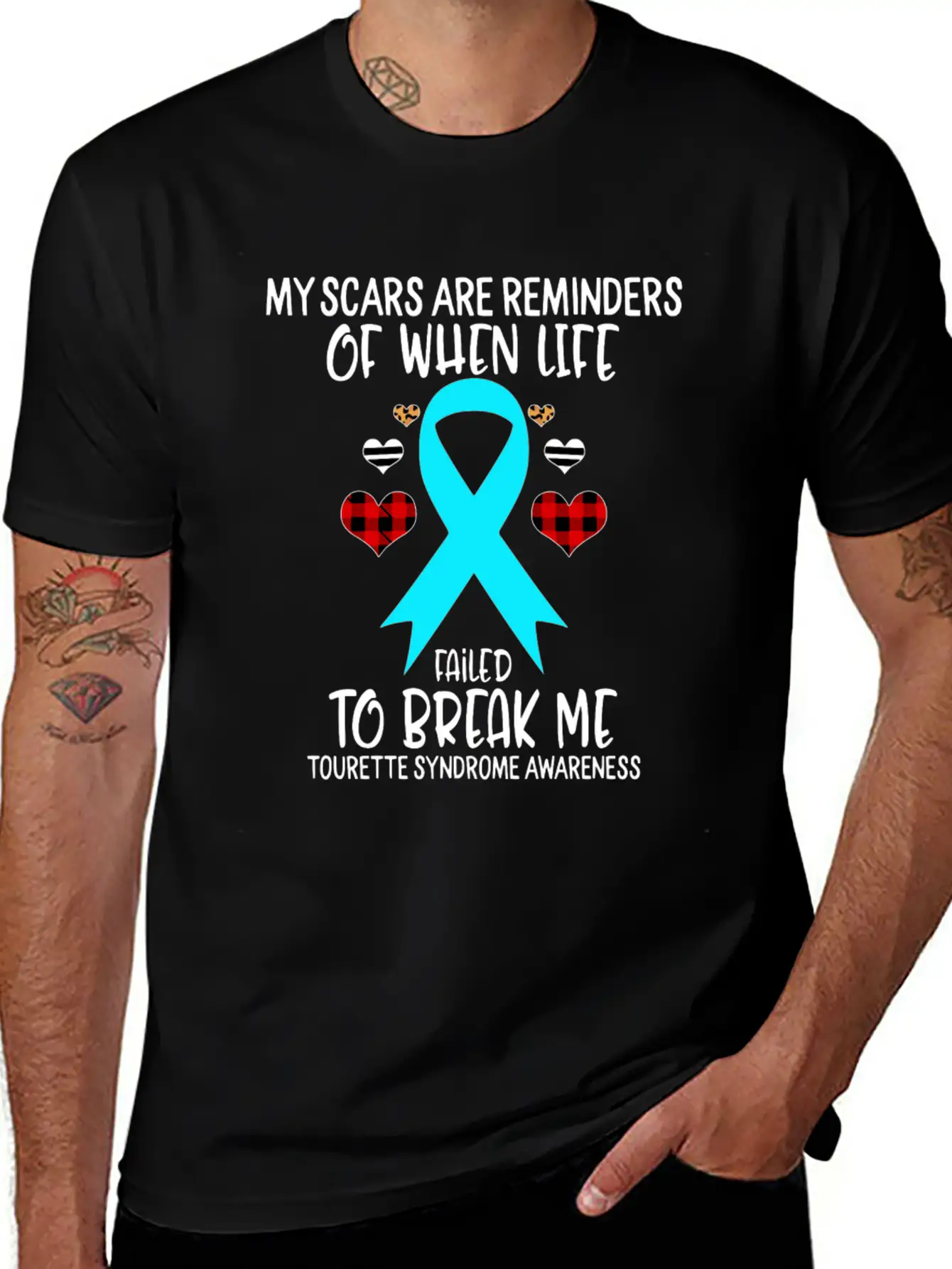 Tourette Syndrome Awareness Warrior Scars Reminder Unisex Casual T-Shirt – Clean Design For Daily Comfort