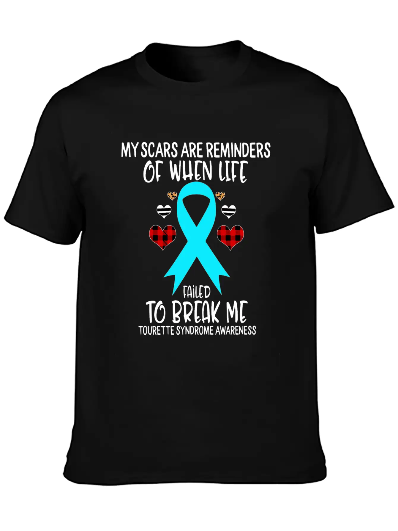 Tourette Syndrome Awareness Warrior Scars Reminder Unisex Casual T-Shirt – Clean Design For Daily Comfort