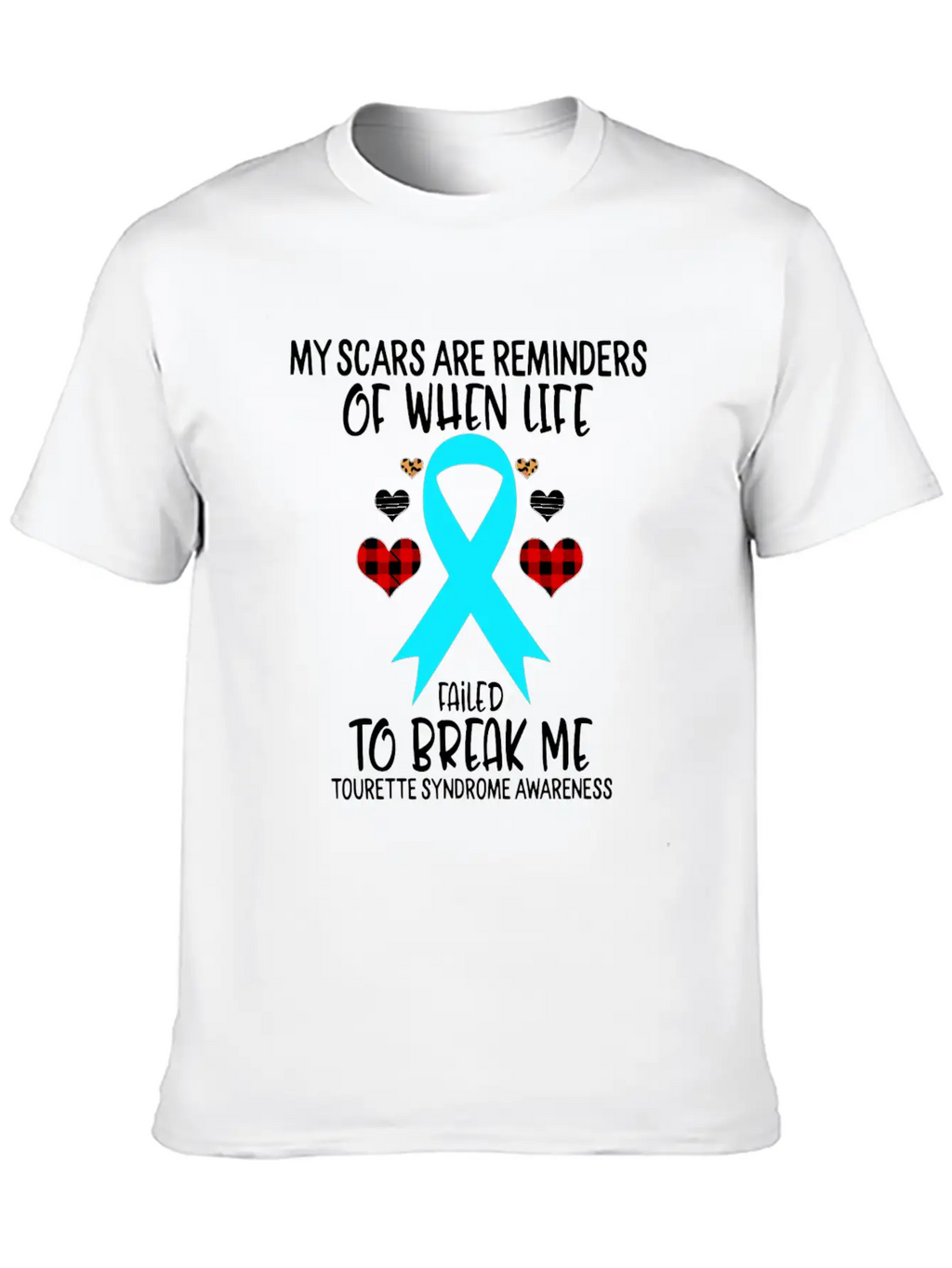 Tourette Syndrome Awareness Warrior Scars Reminder Unisex Casual T-Shirt – Clean Design For Daily Comfort