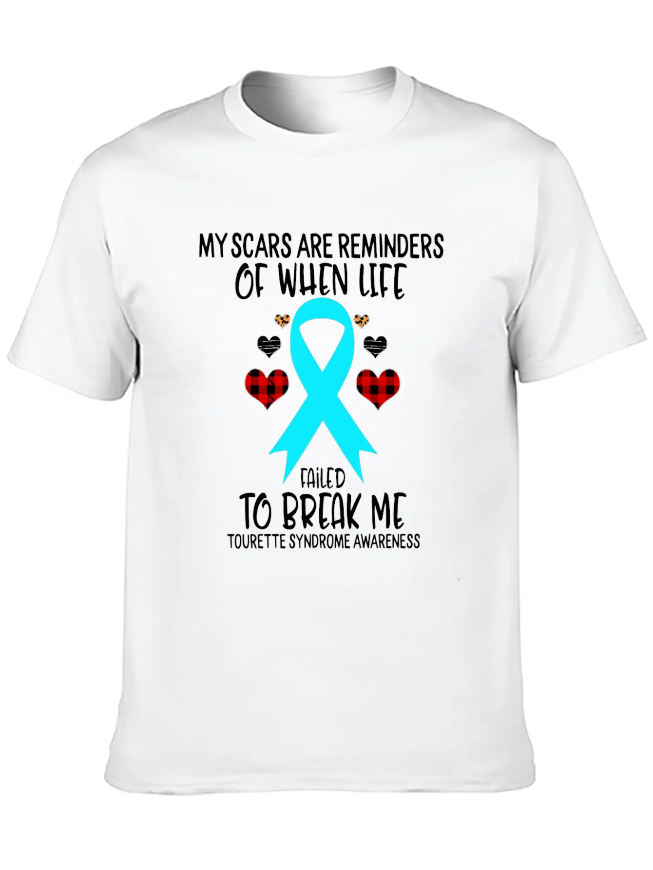 Tourette Syndrome Awareness Warrior Scars Reminder Unisex Casual T-Shirt – Clean Design For Daily Comfort
