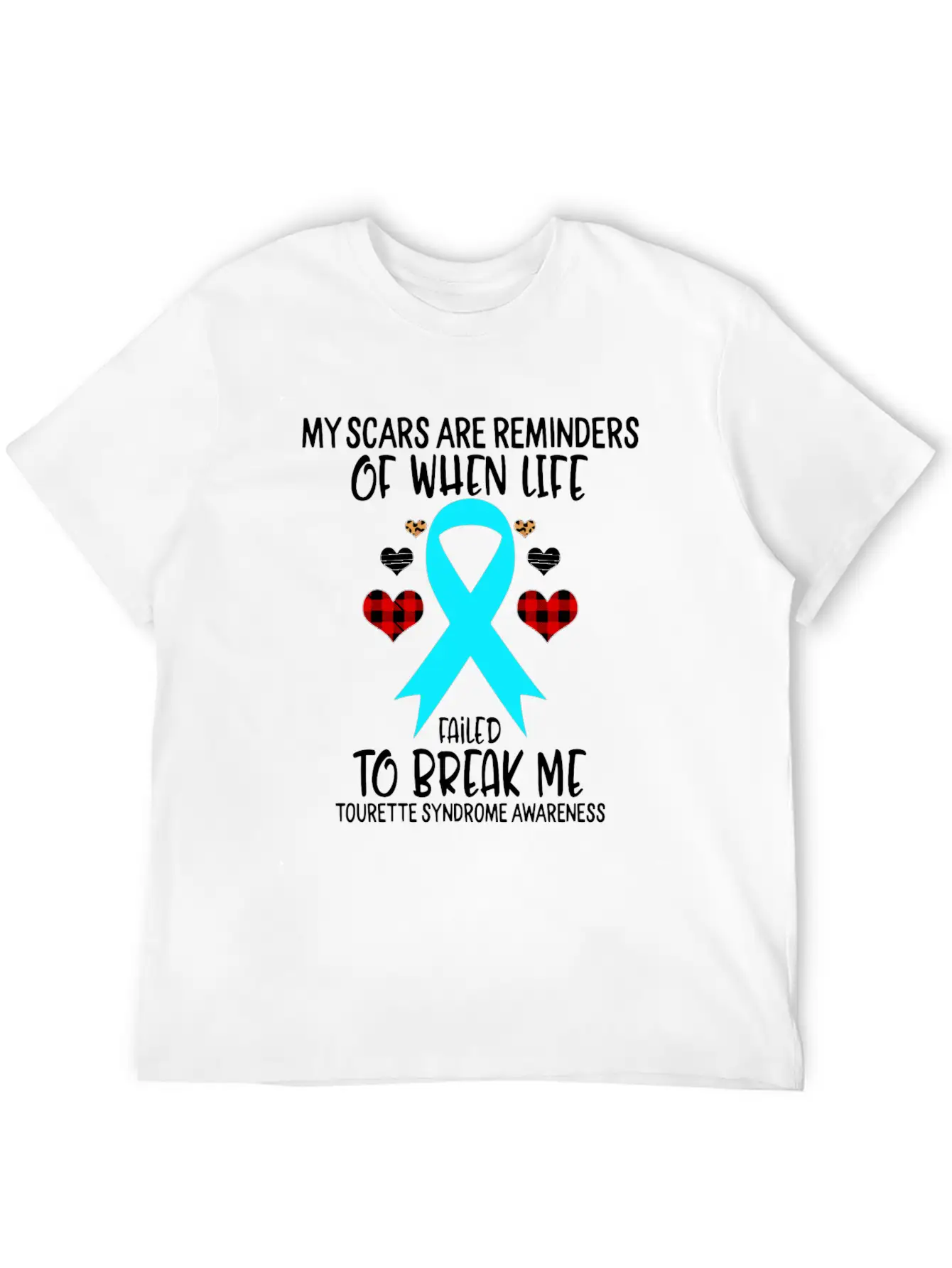 Tourette Syndrome Awareness Warrior Scars Reminder Unisex Casual T-Shirt – Clean Design For Daily Comfort