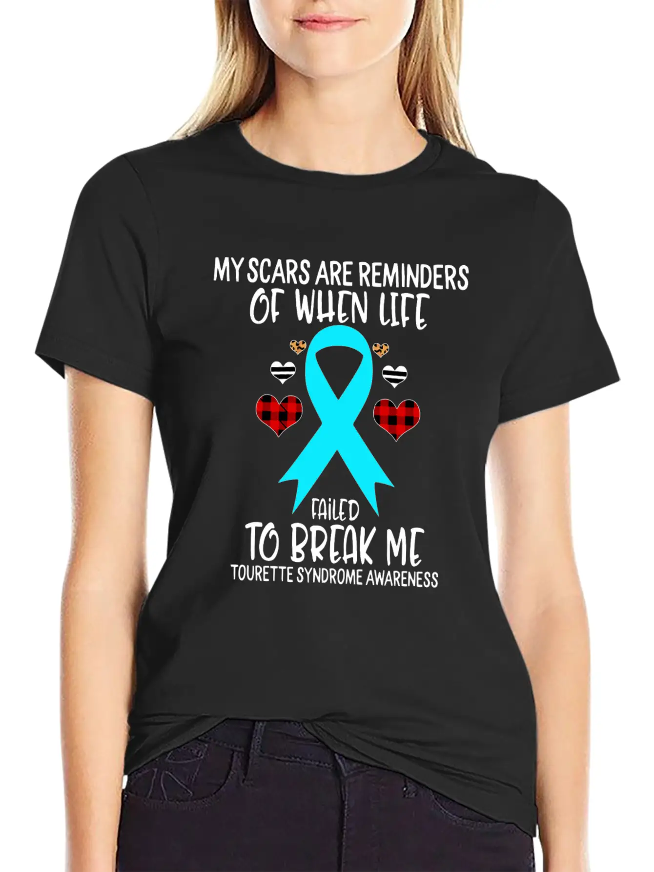 Tourette Syndrome Awareness Warrior Scars Reminder Unisex Casual T-Shirt – Clean Design For Daily Comfort