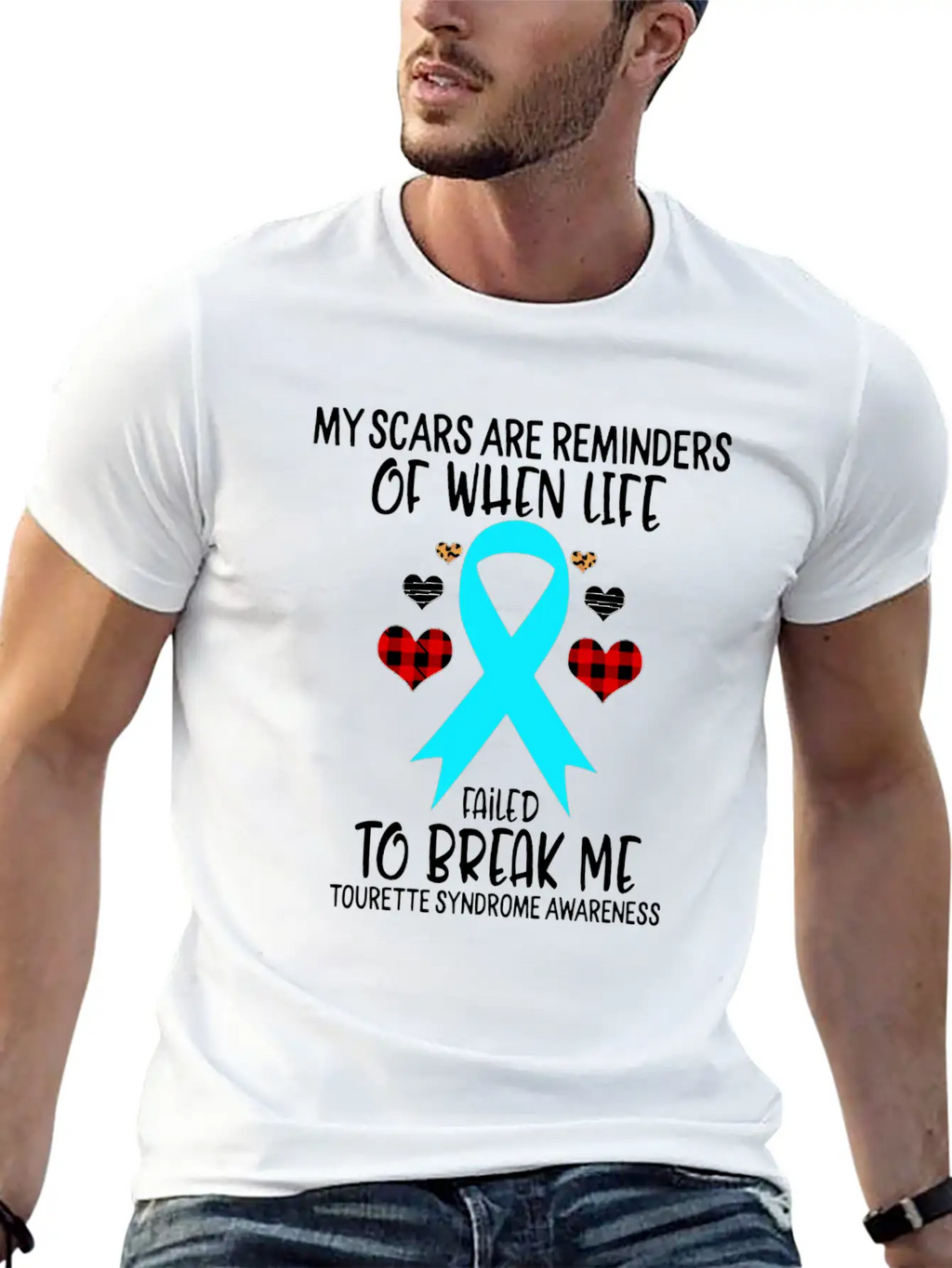 Tourette Syndrome Awareness Warrior Scars Reminder Unisex Casual T-Shirt – Clean Design For Daily Comfort