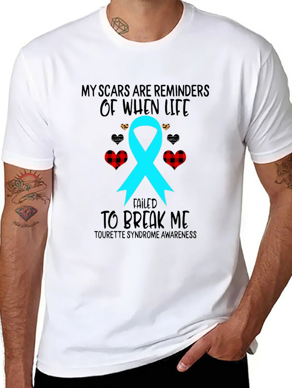 Tourette Syndrome Awareness Warrior Scars Reminder Unisex Casual T-Shirt – Clean Design For Daily Comfort