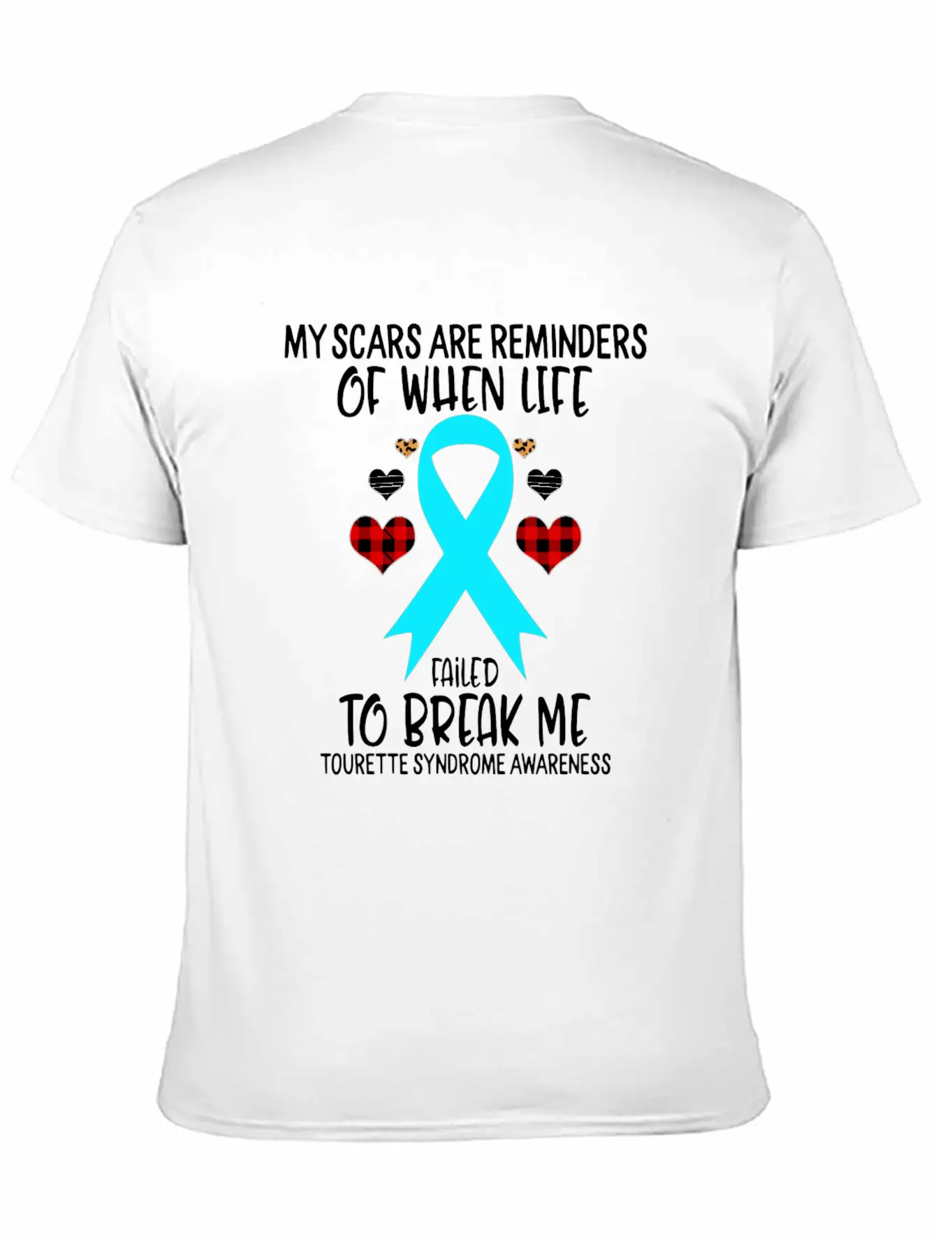 Tourette Syndrome Awareness Warrior Scars Reminder Unisex Casual T-Shirt – Clean Design For Daily Comfort
