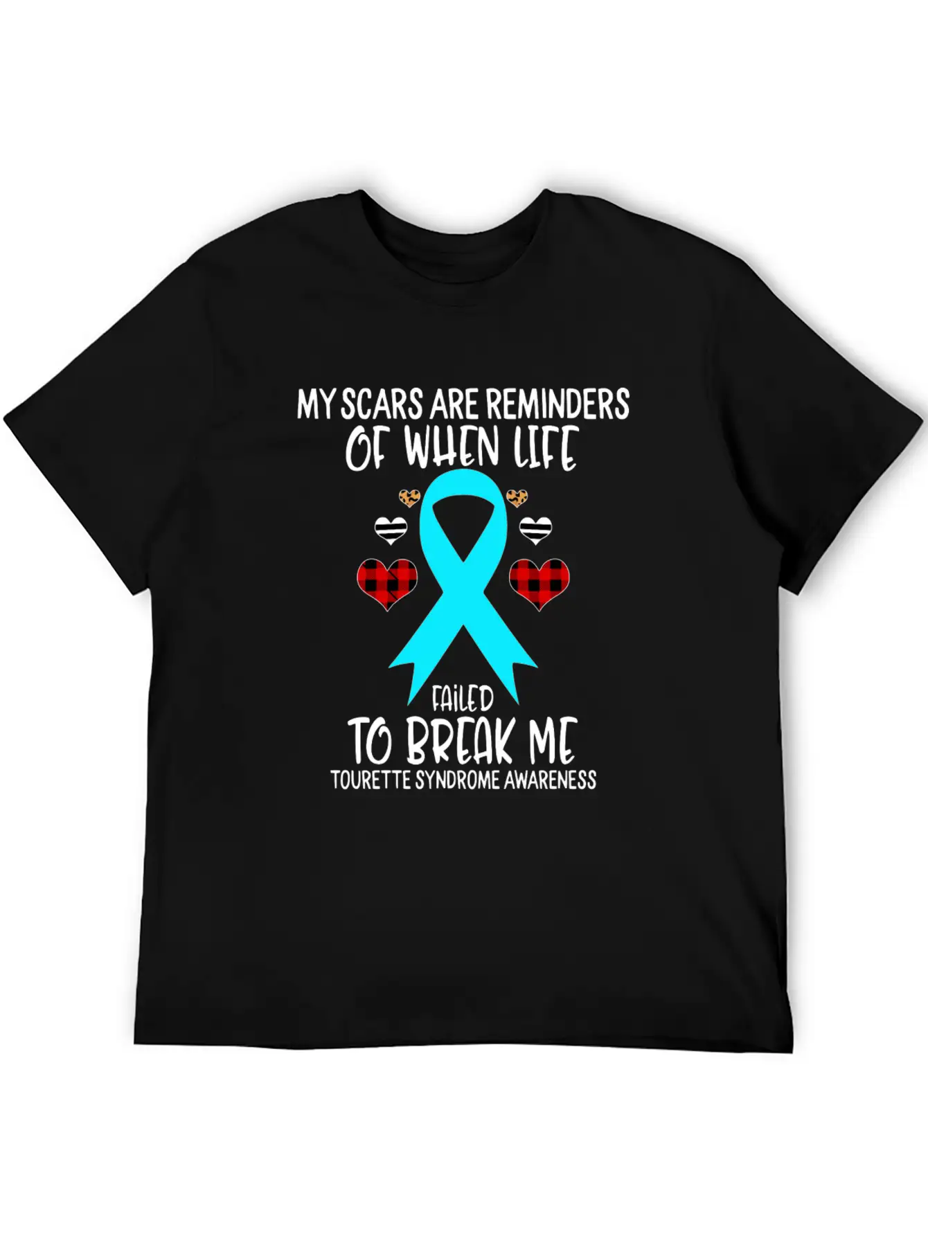Tourette Syndrome Awareness Warrior Scars Reminder Unisex Casual T-Shirt – Clean Design For Daily Comfort