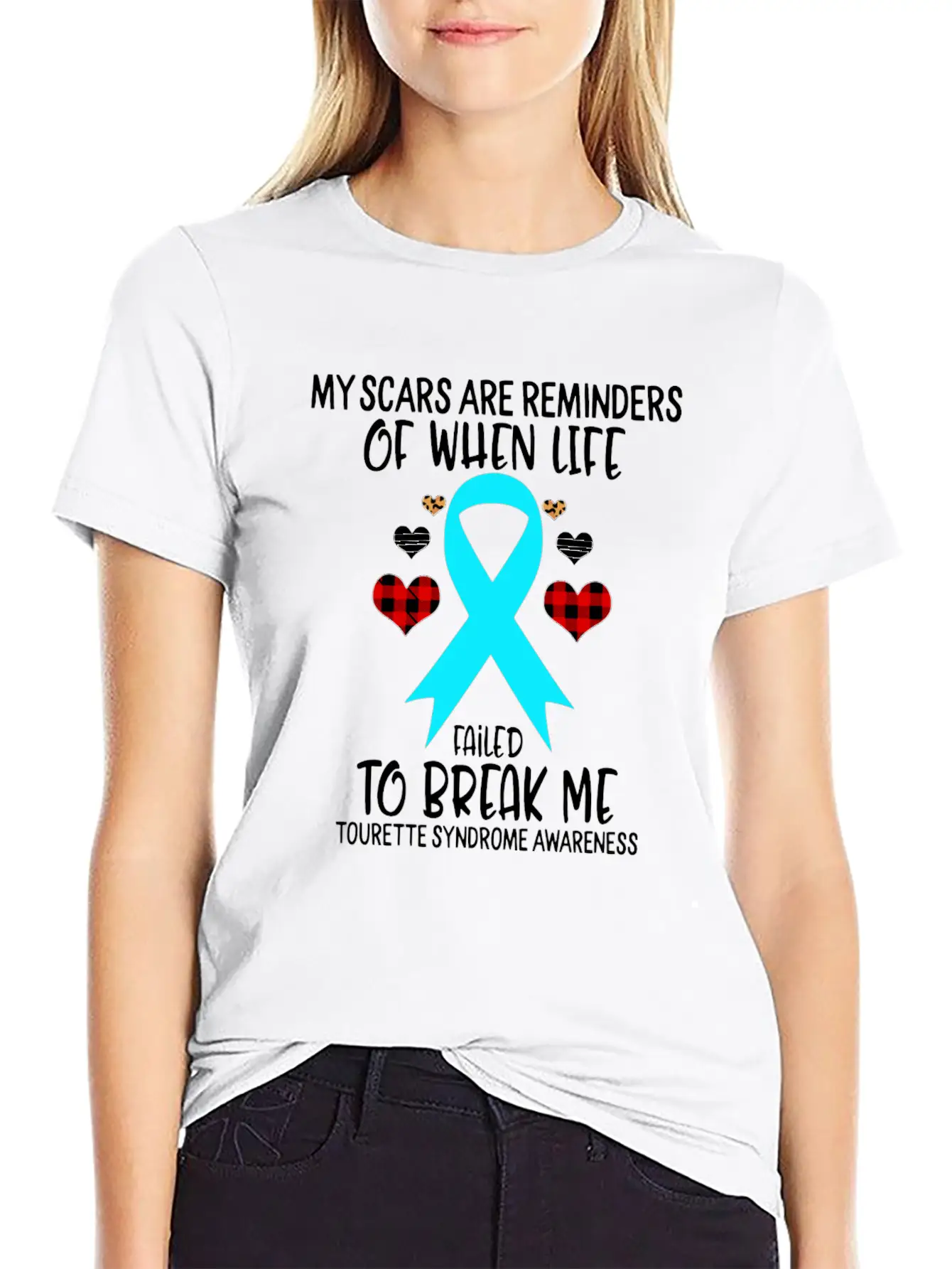 Tourette Syndrome Awareness Warrior Scars Reminder Unisex Casual T-Shirt – Clean Design For Daily Comfort