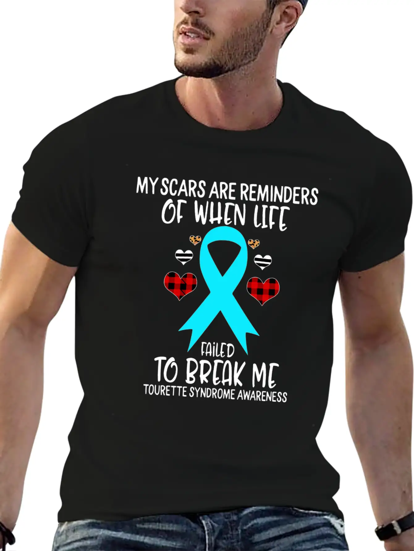Tourette Syndrome Awareness Warrior Scars Reminder Unisex Casual T-Shirt – Clean Design For Daily Comfort