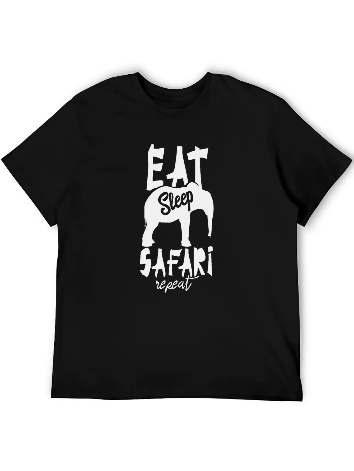 Tourist Safari Elephant Lion Wild Animal Tour Essential Cotton Tee For Daily Outfits – Unisex Style