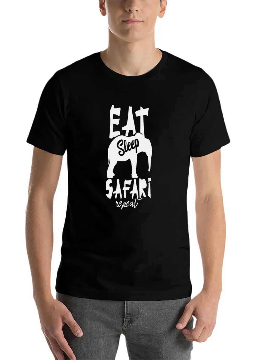 Tourist Safari Elephant Lion Wild Animal Tour Essential Cotton Tee For Daily Outfits – Unisex Style