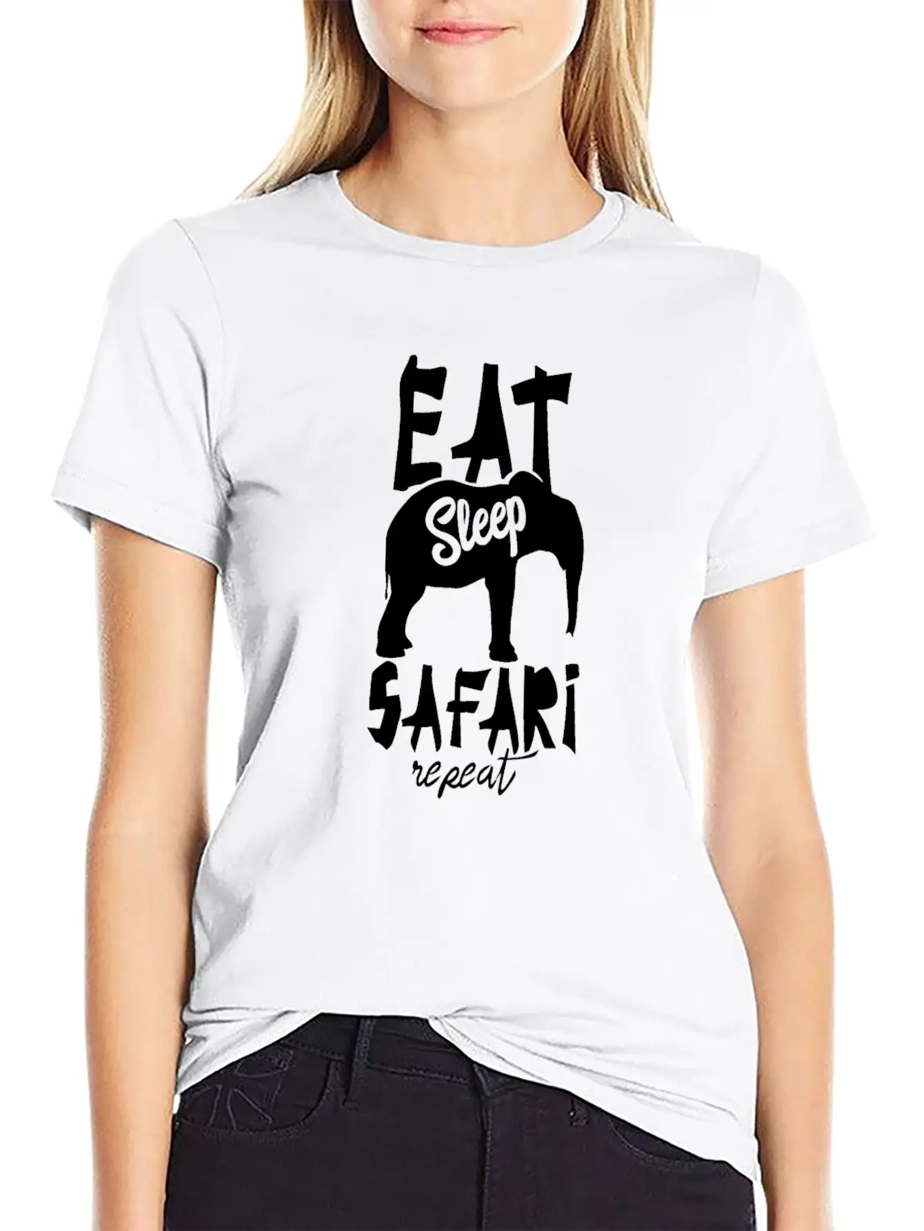 Tourist Safari Elephant Lion Wild Animal Tour Essential Cotton Tee For Daily Outfits – Unisex Style
