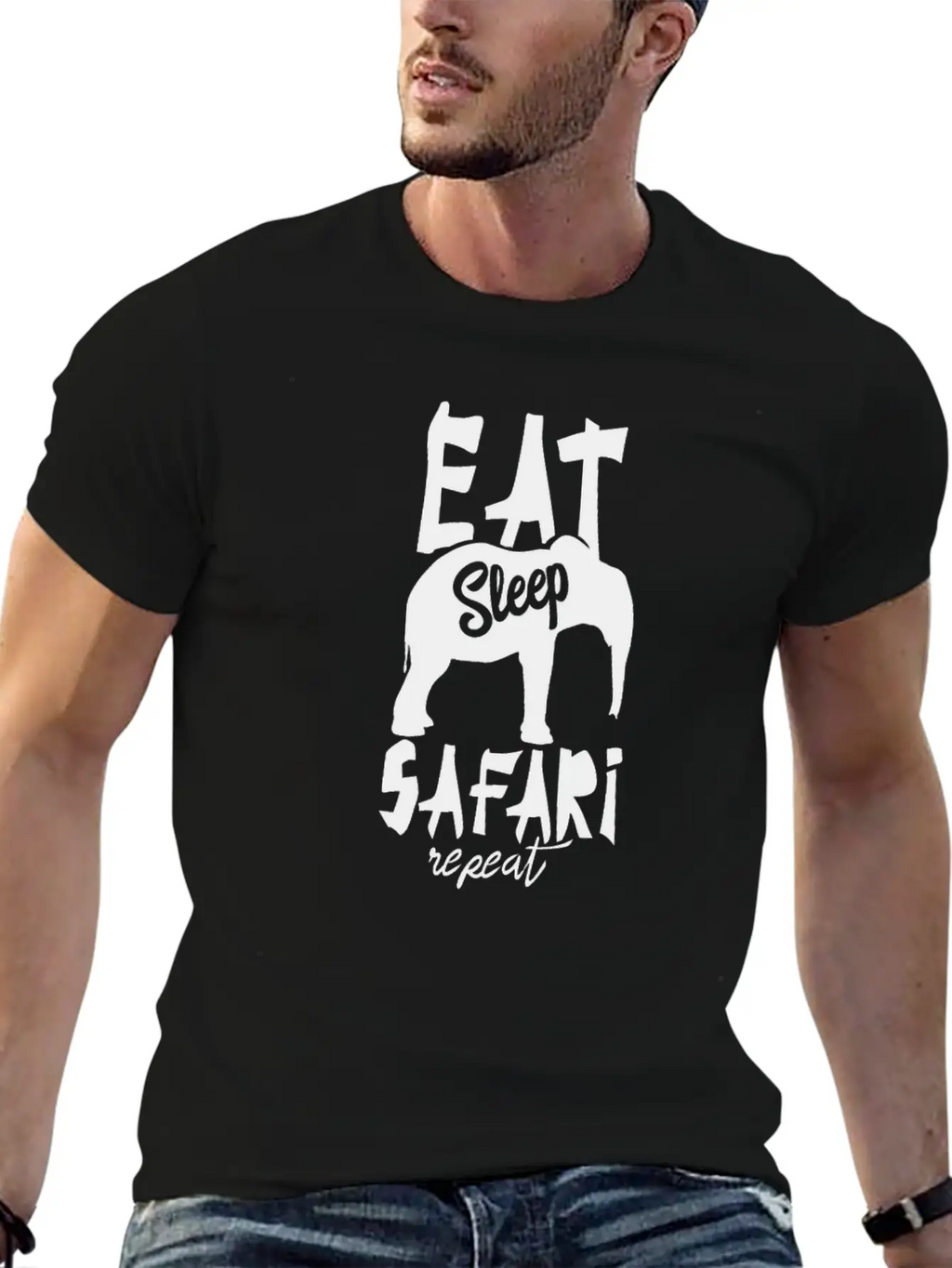 Tourist Safari Elephant Lion Wild Animal Tour Essential Cotton Tee For Daily Outfits – Unisex Style