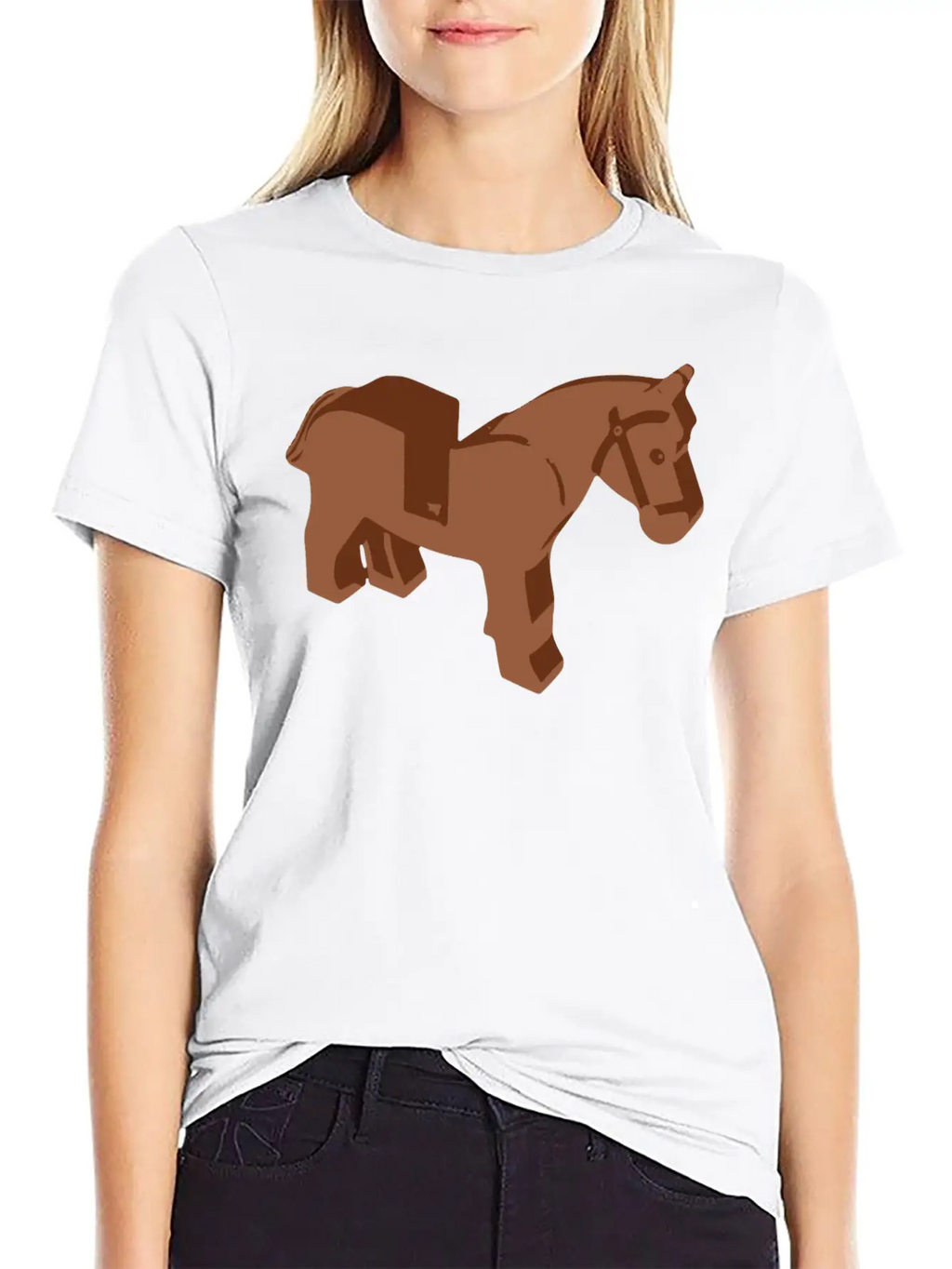 Toy Brick Horse Unisex Short Sleeve Soft Cotton T-Shirt – Casual Everyday Wear