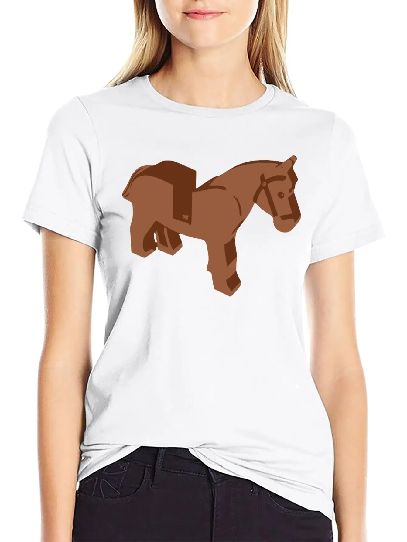 Toy Brick Horse Unisex Short Sleeve Soft Cotton T-Shirt – Casual Everyday Wear
